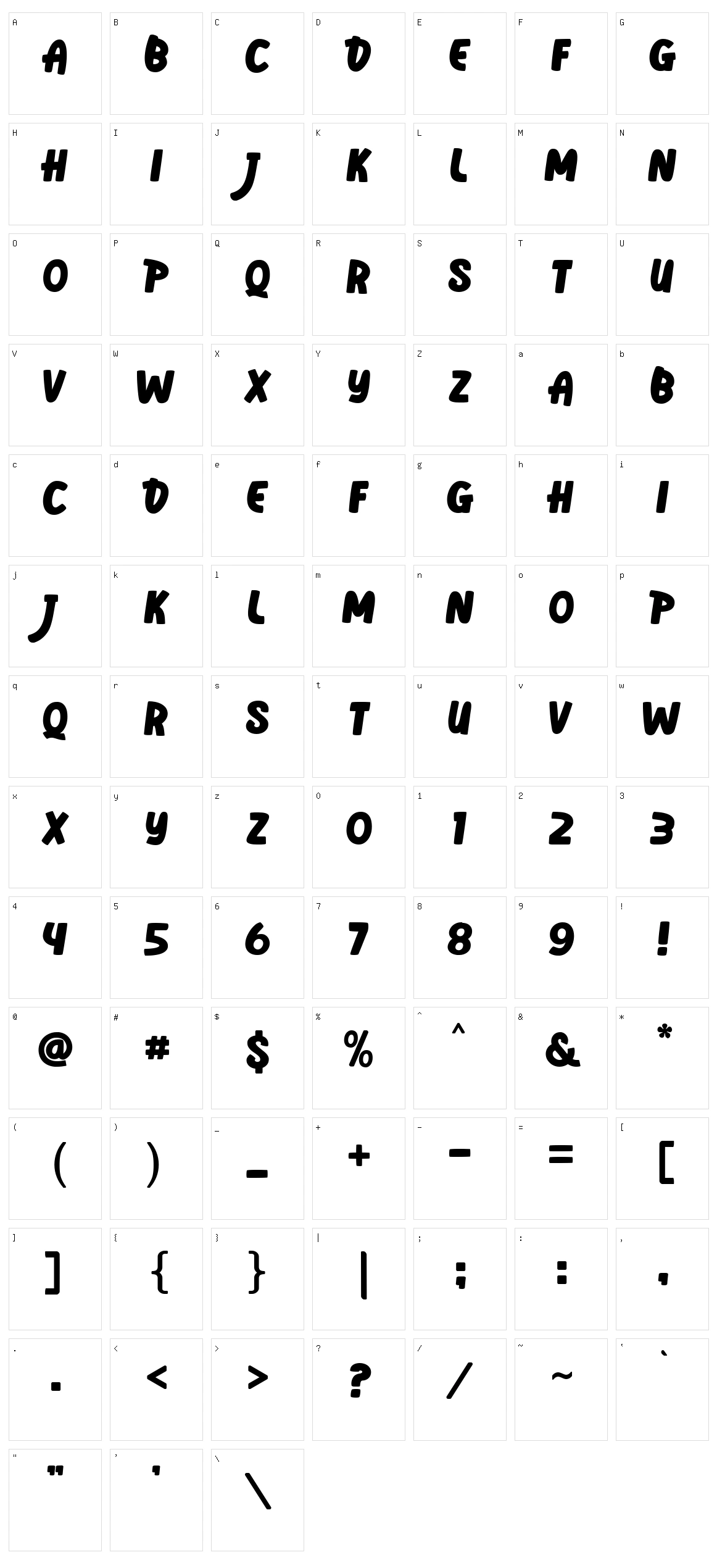 Vanily Character Set