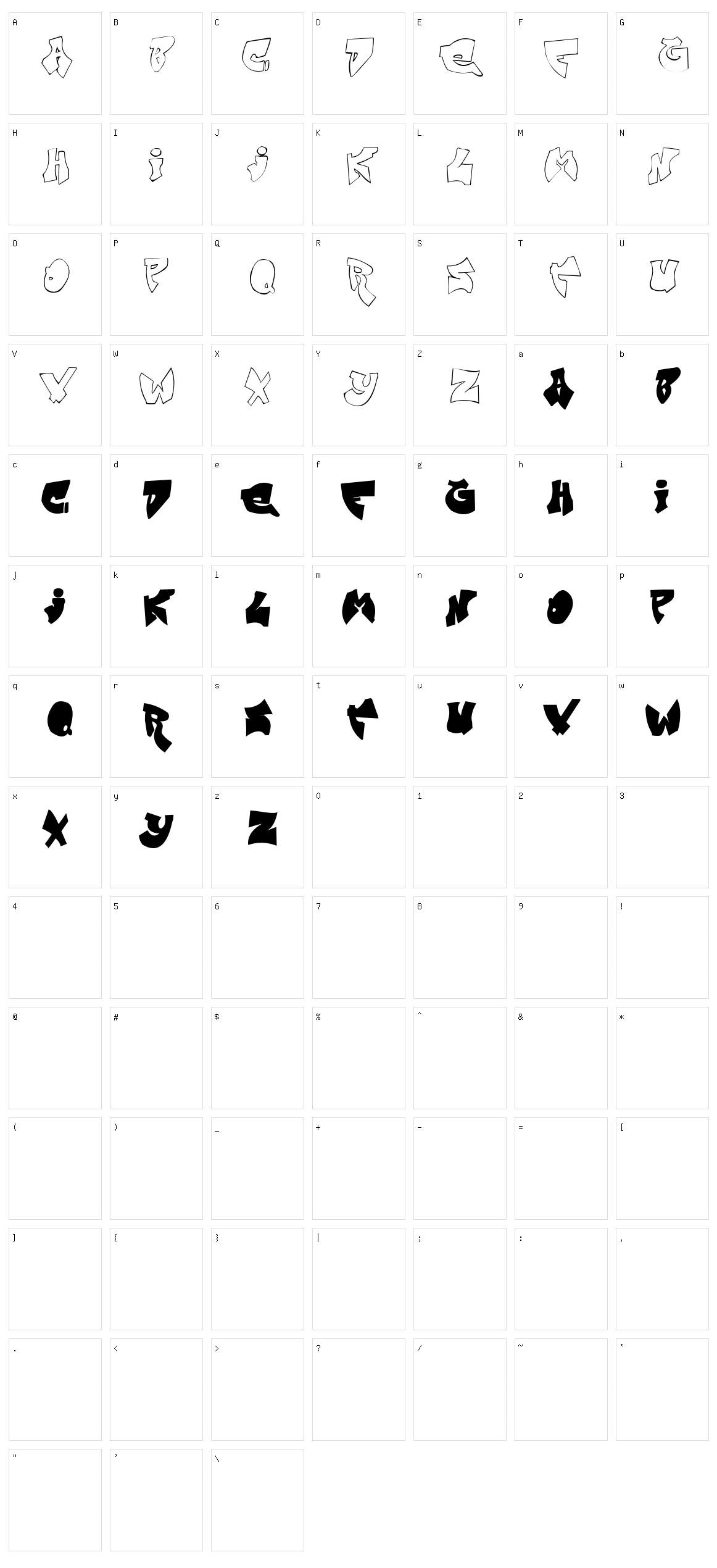 Zit Graffiti Character Set