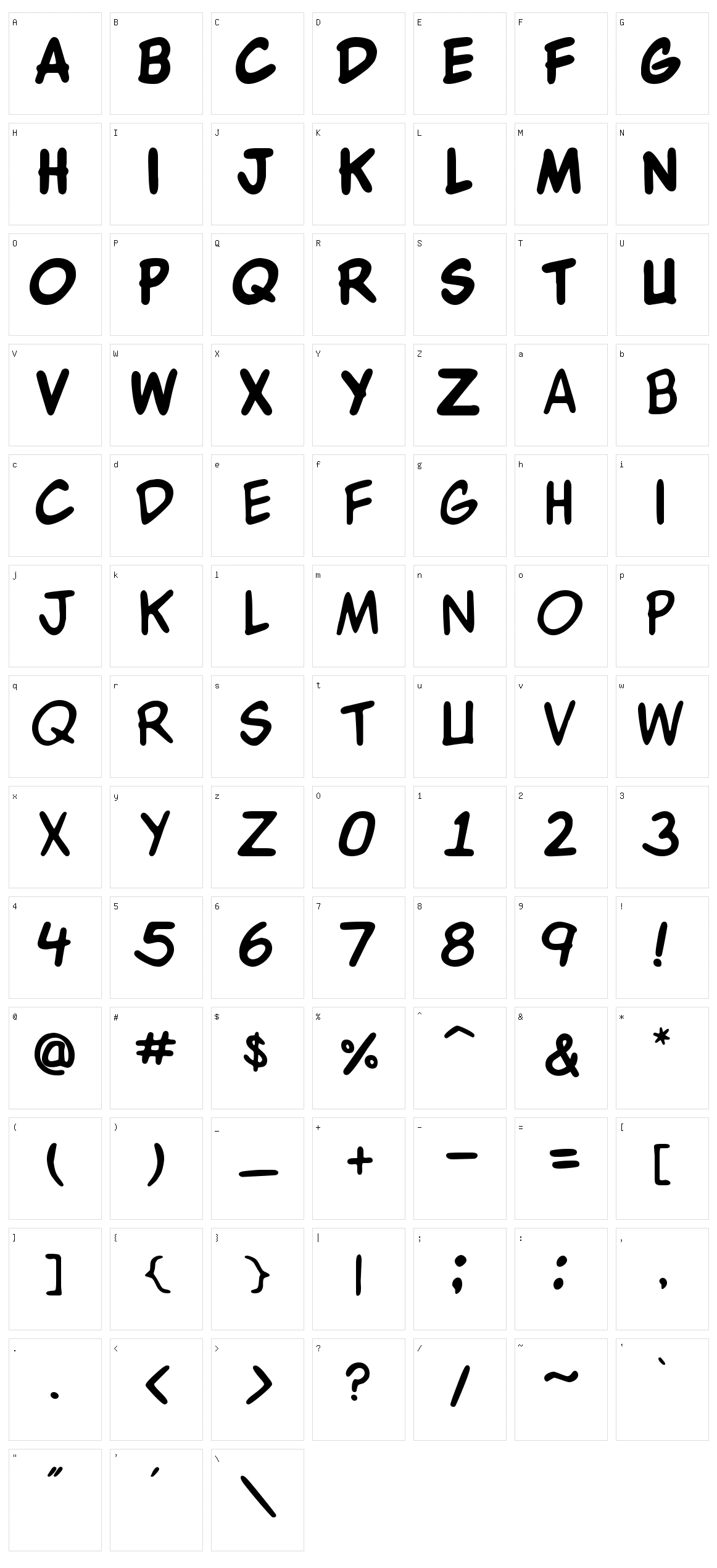 WBX Komik Character Set
