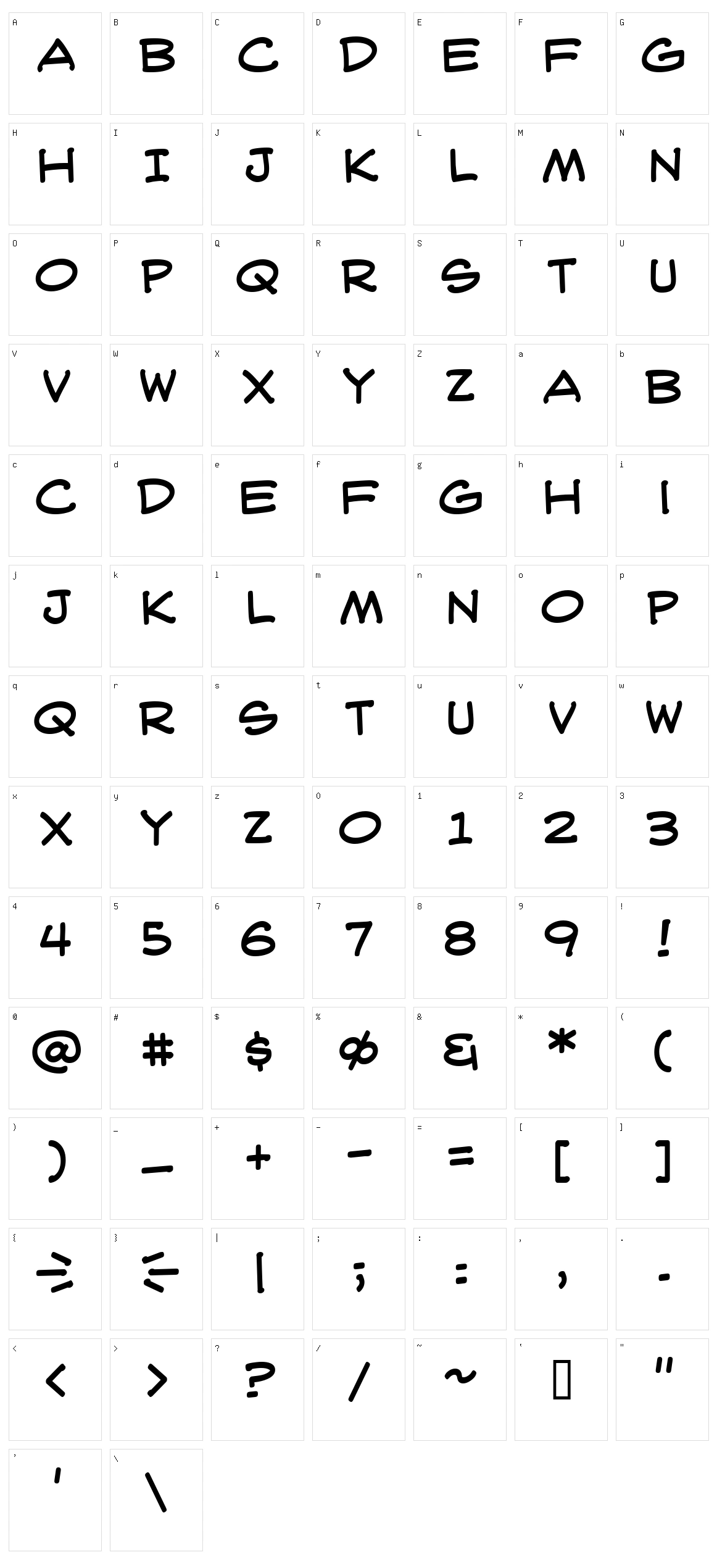 WebLetterer BB Character Set