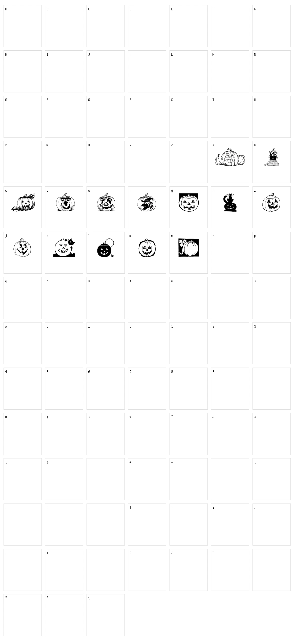 Punkins Character Set