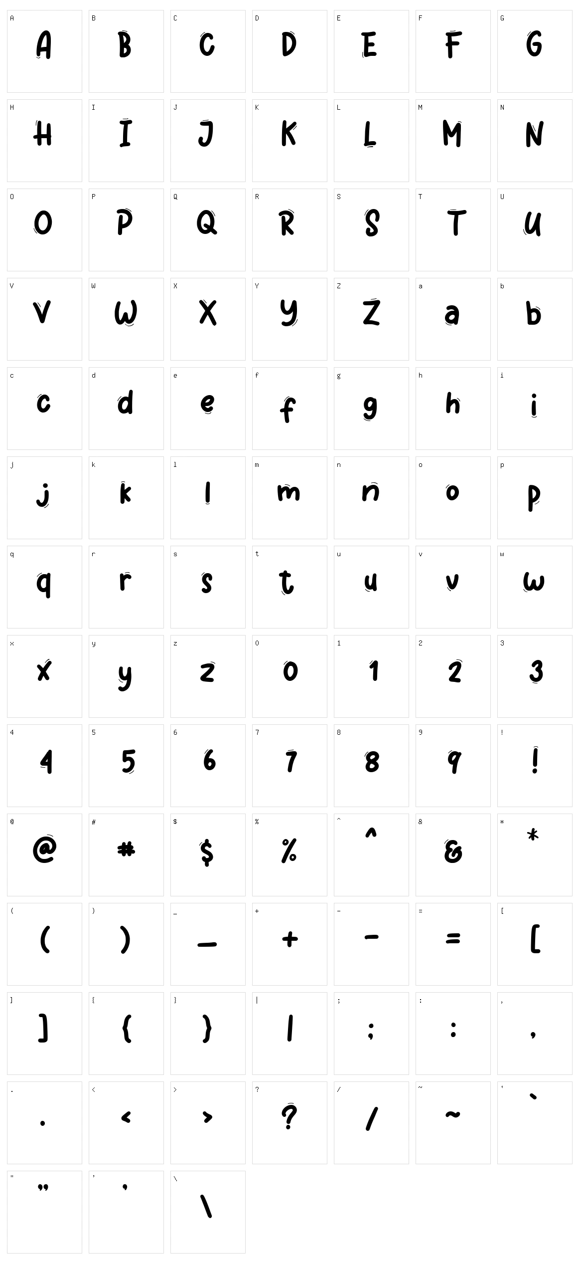 Wigglye Character Set