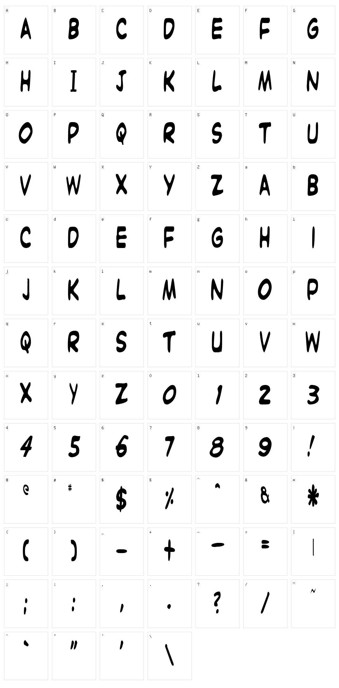 Witzworx Character Set