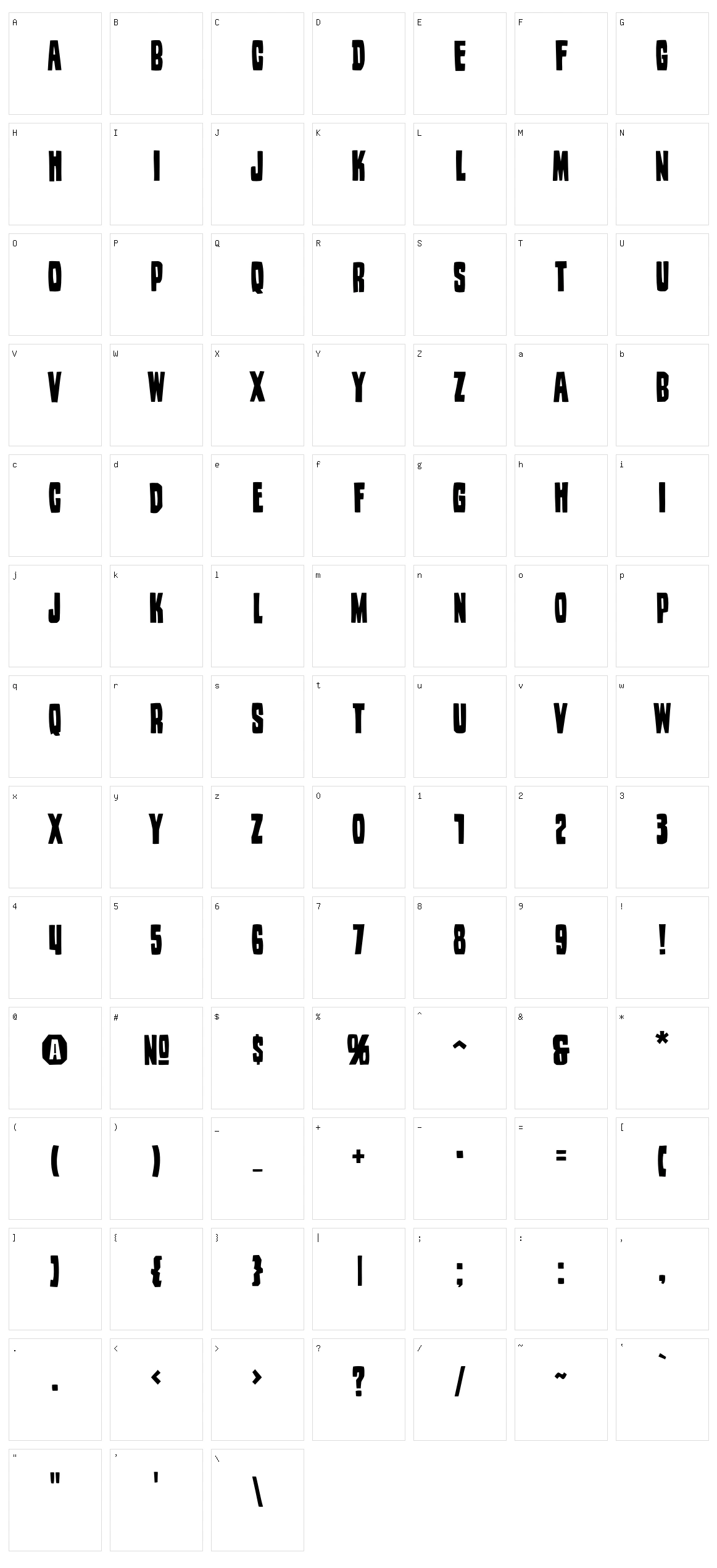 Woodstamp Character Set