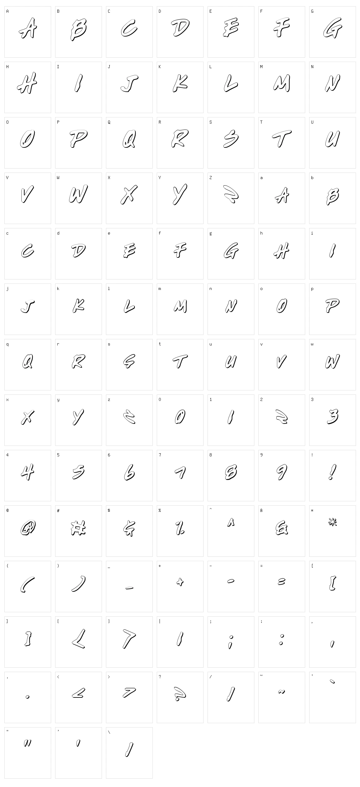 Write Off Character Set
