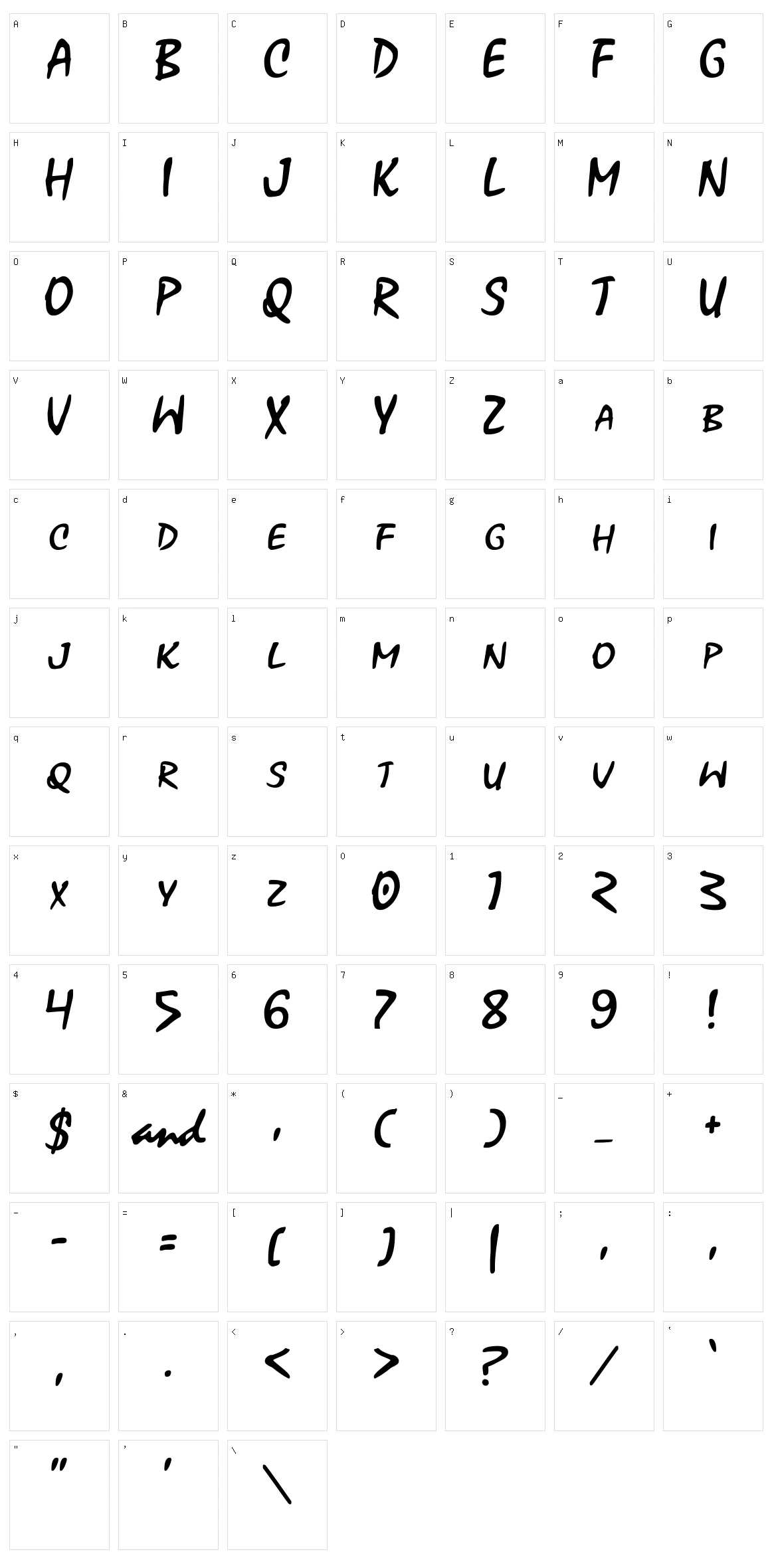 Xoxoxa Character Set