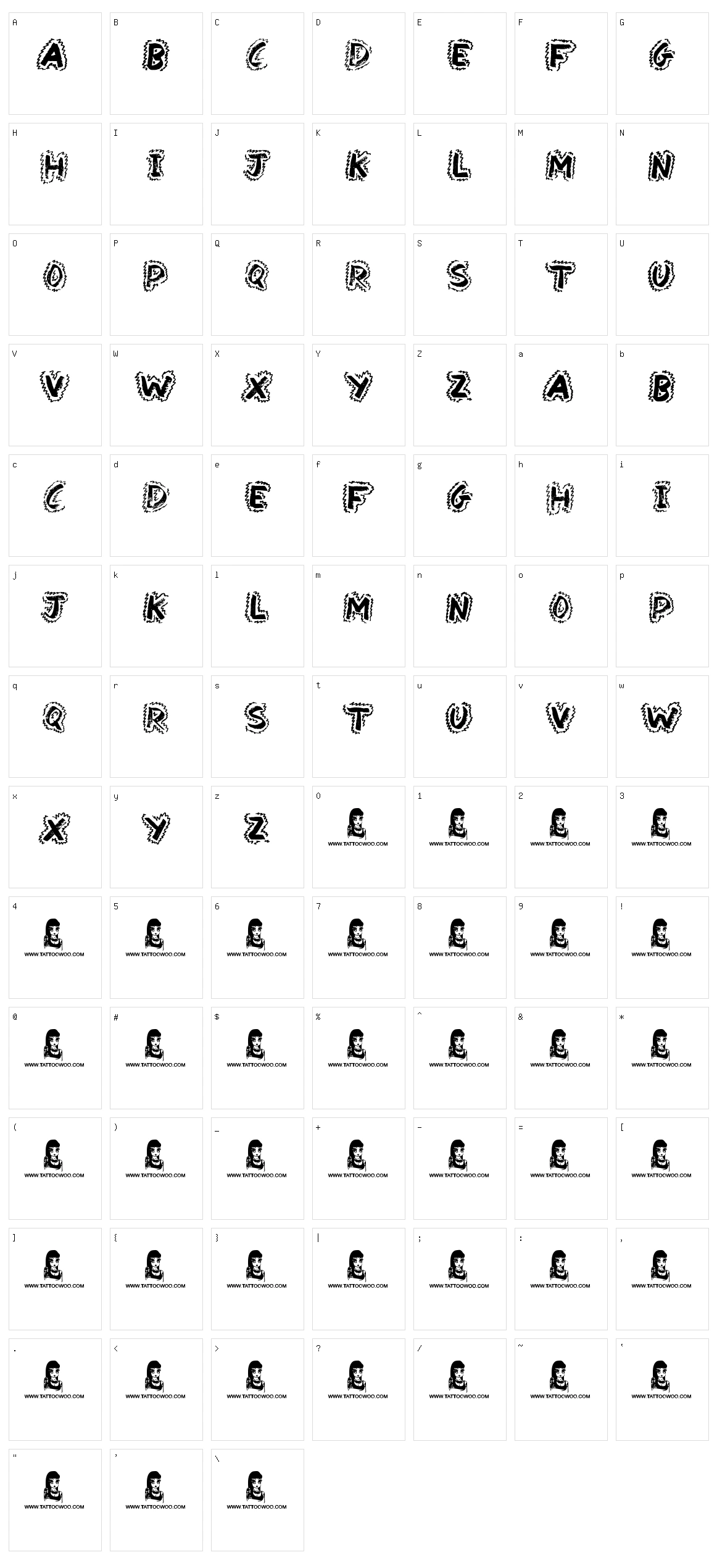 Yak Shamash Character Set