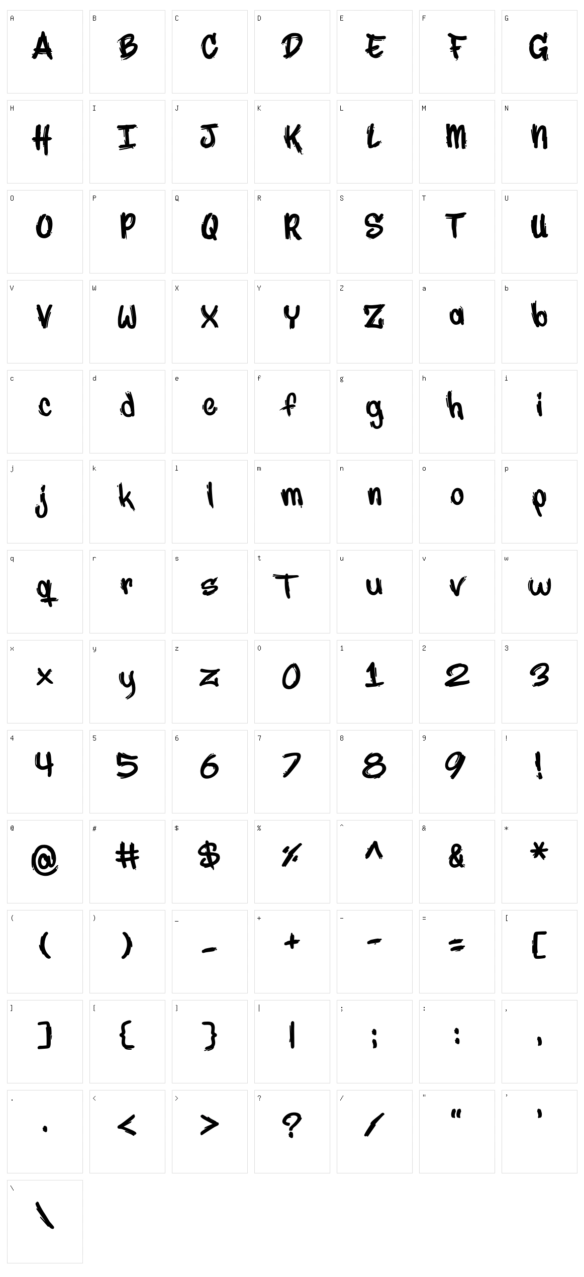 Marker No2Hun Character Set