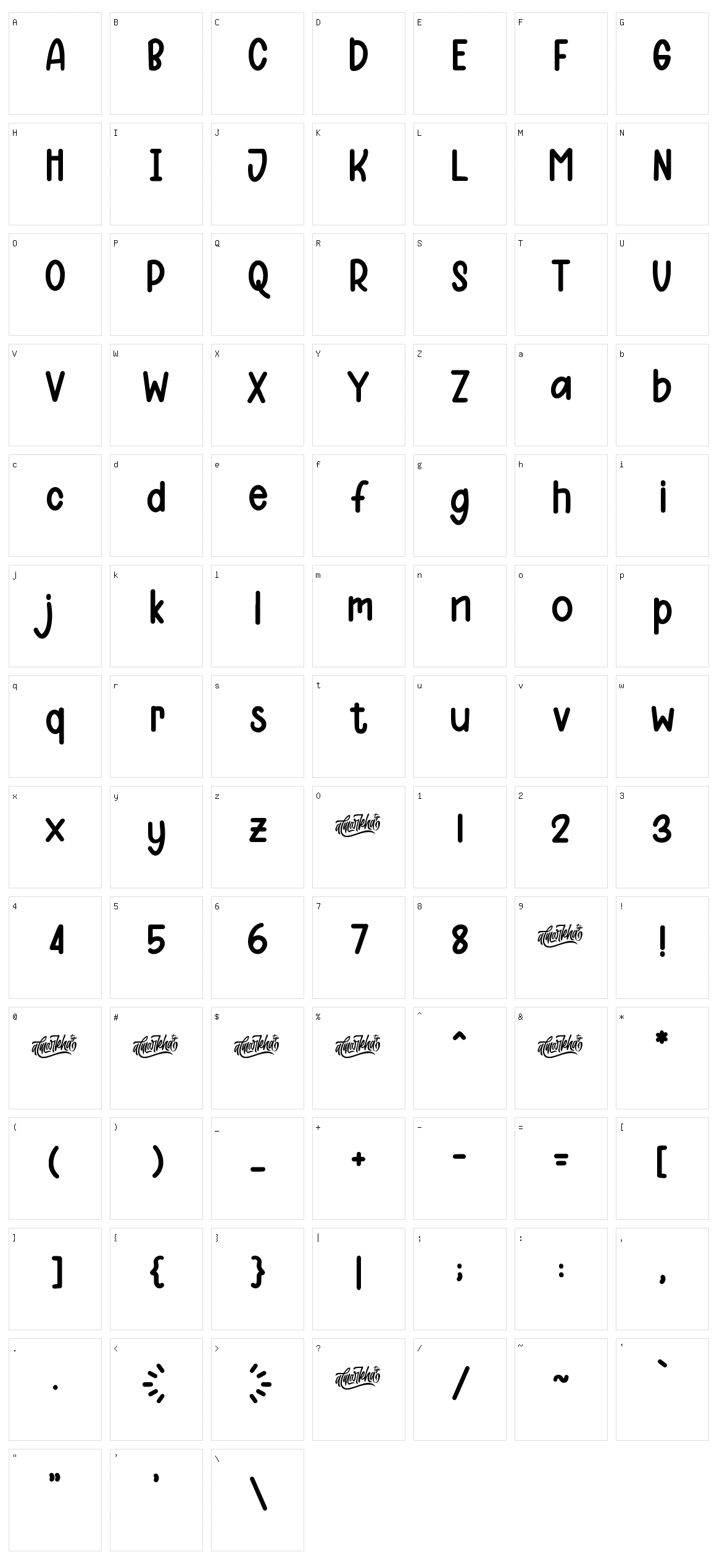 Yippie Yeah Sans Character Set
