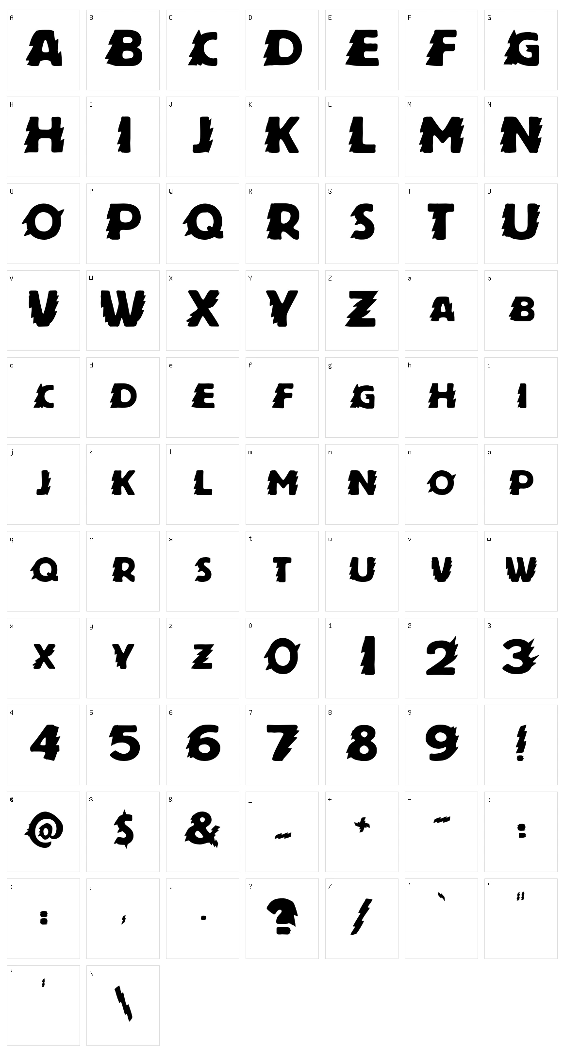 Zapftig Character Set