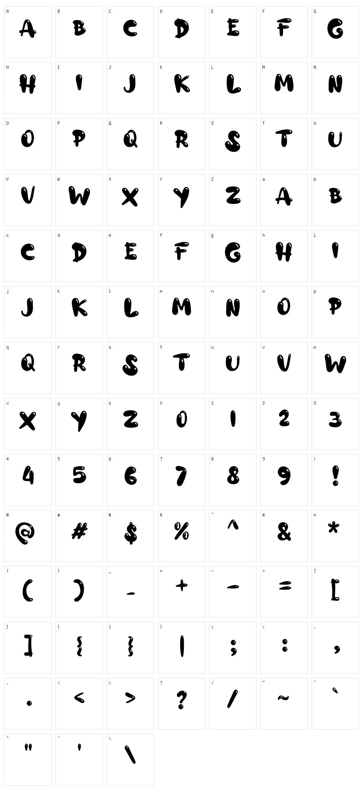 A Alloy Ink Character Set