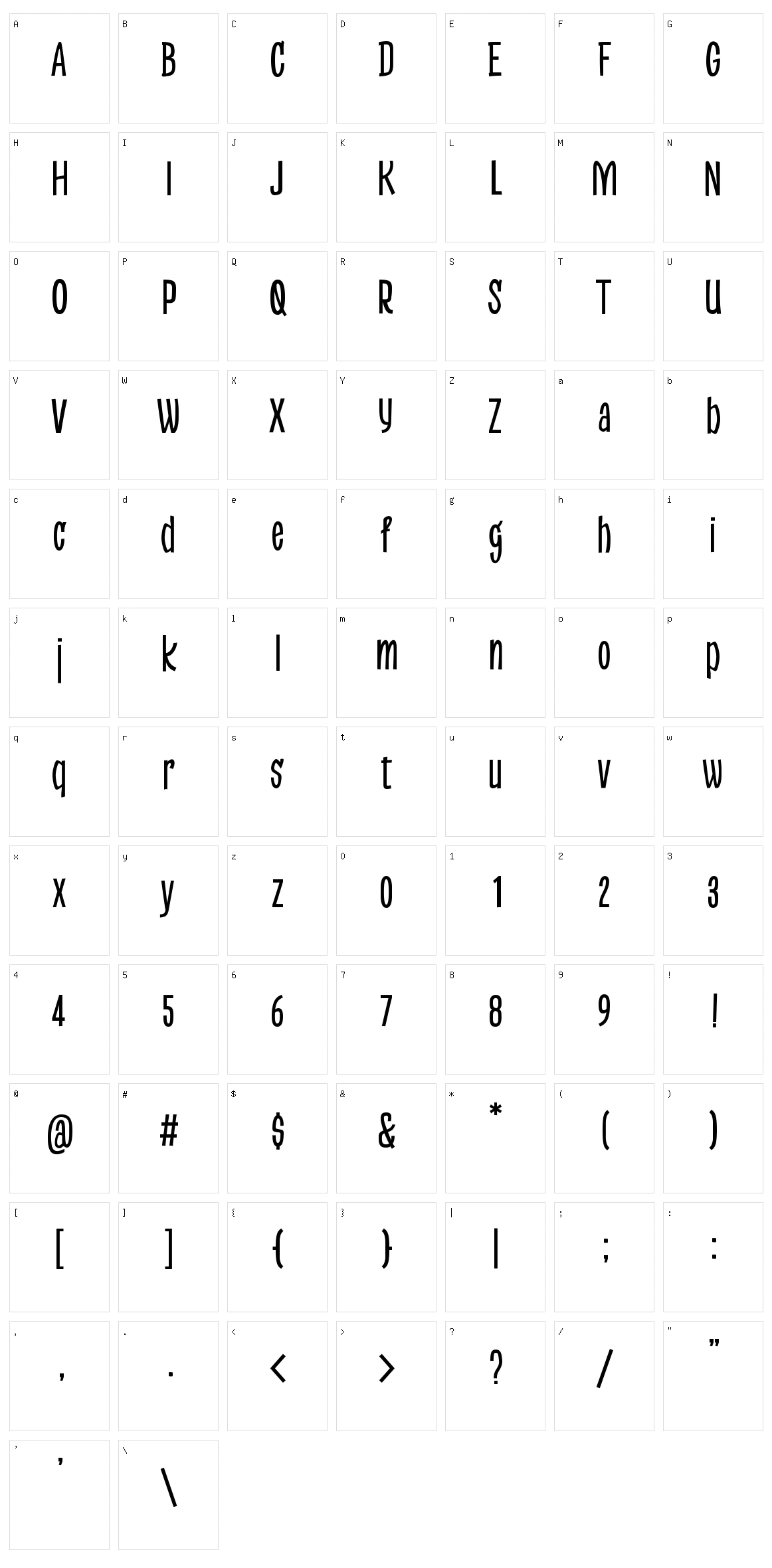Adelaide Character Set