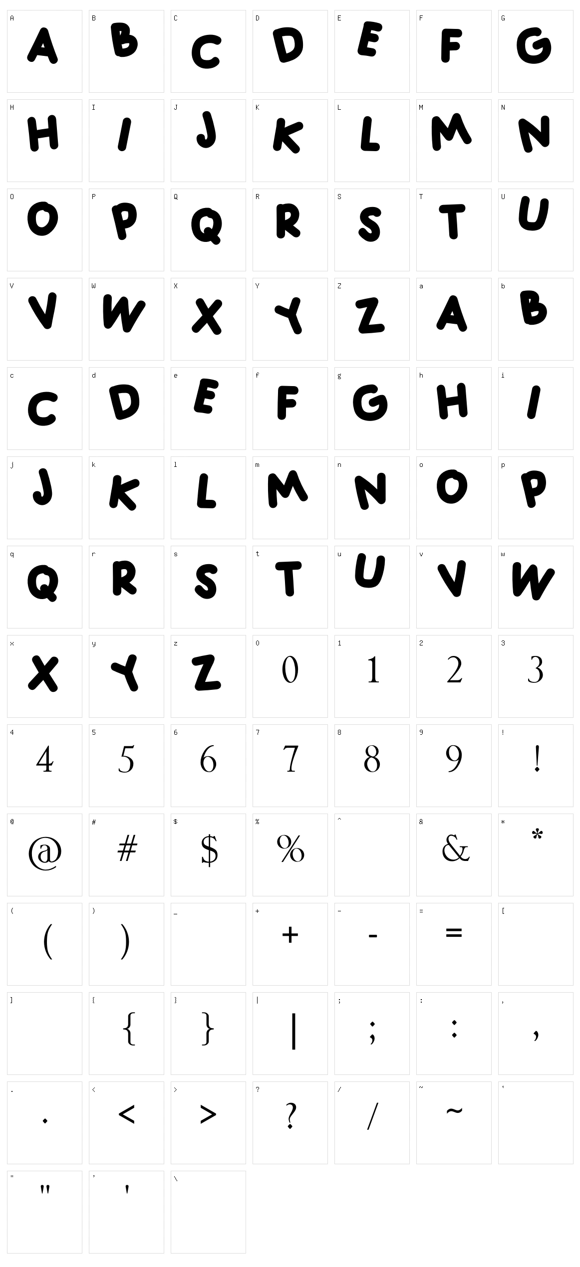 Adelia Character Set
