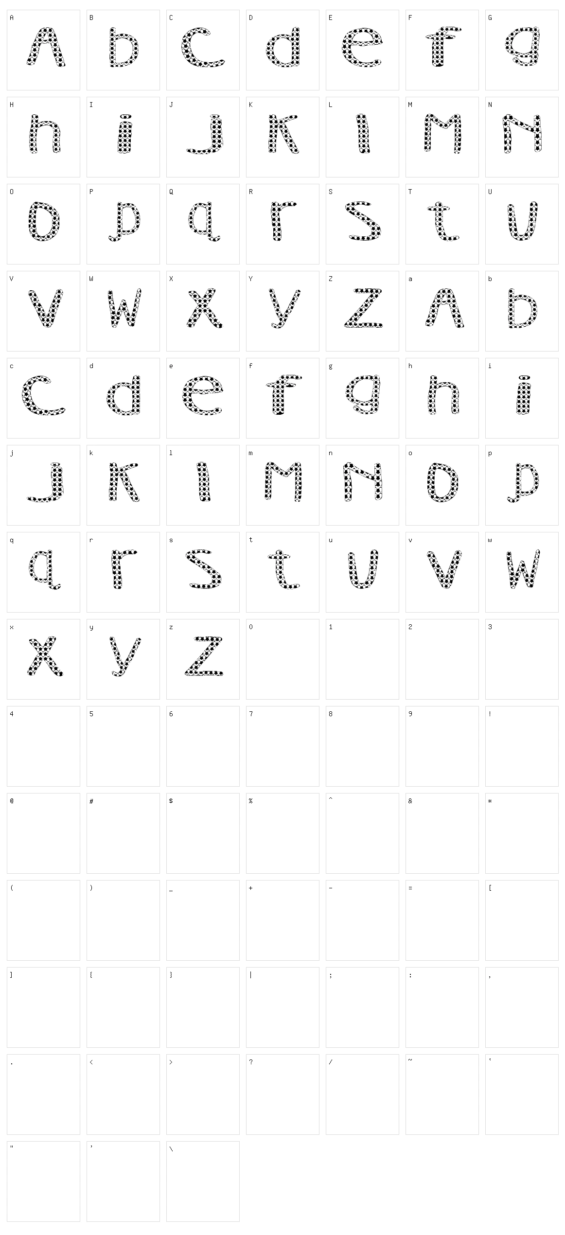 AEZ Vanity Character Set