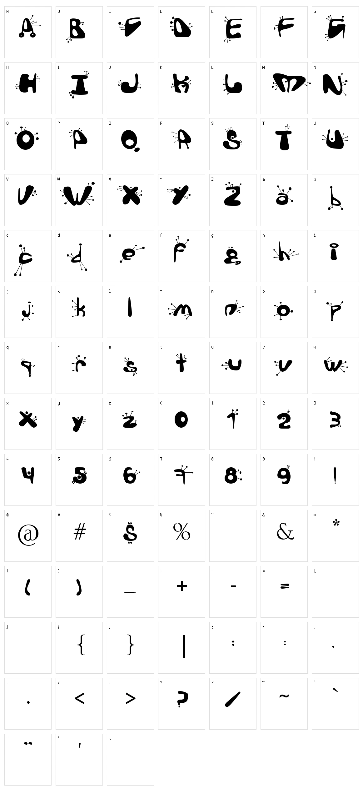 Alien Language Character Set