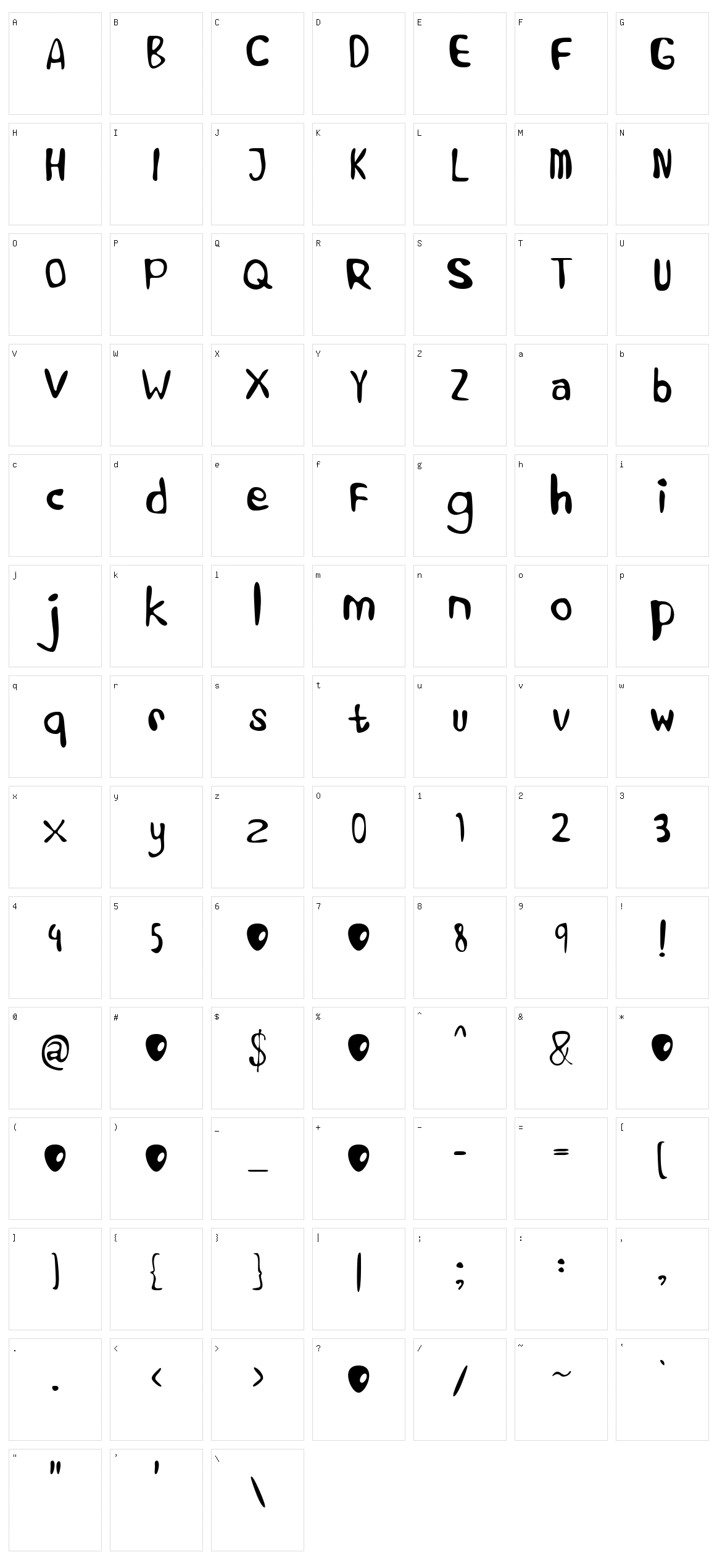 Alien Learns To Write Character Set