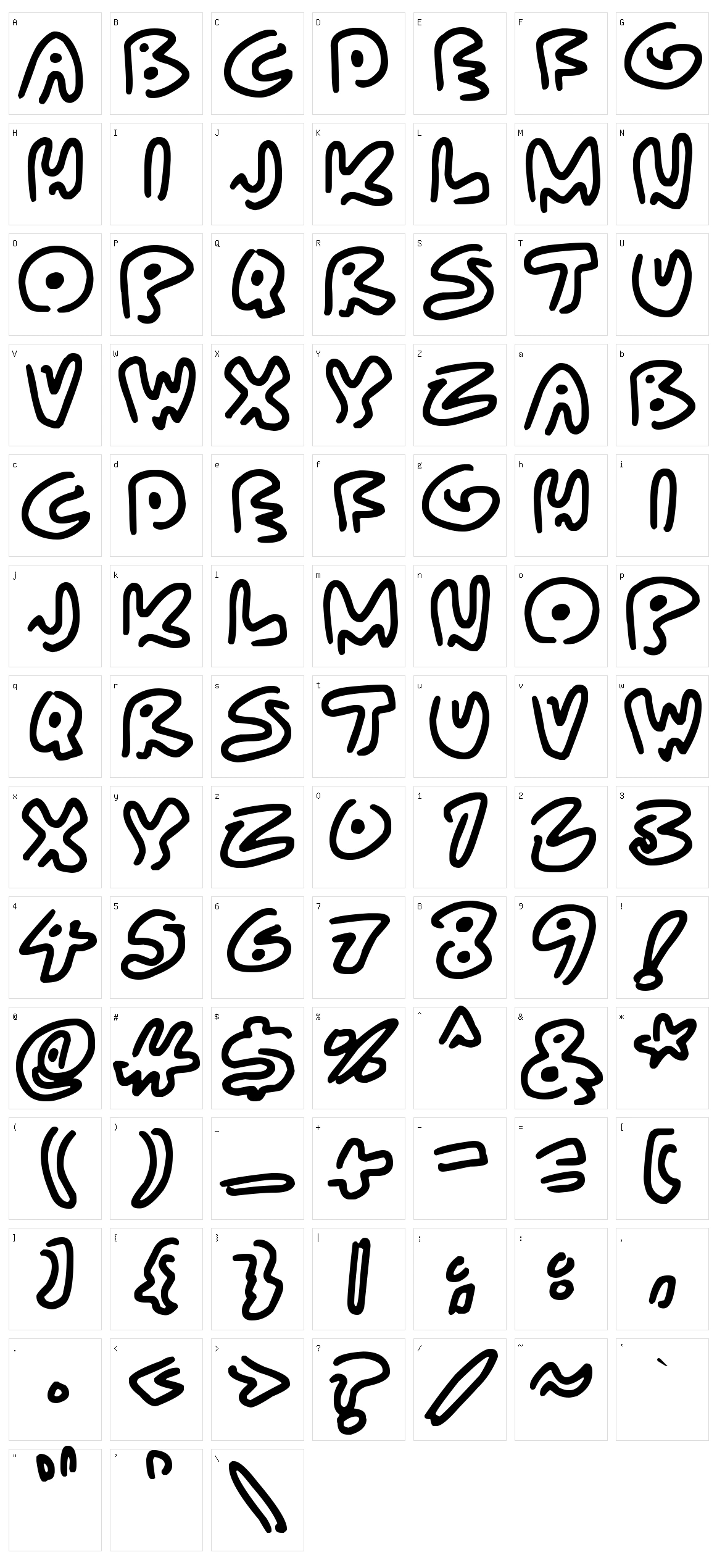 Almost Outlines Character Set