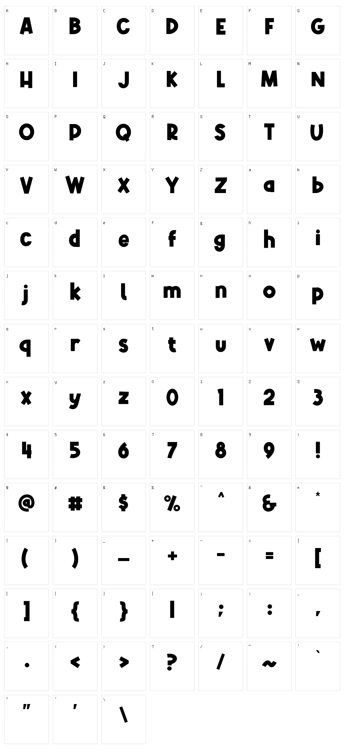 Alphakind Character Set