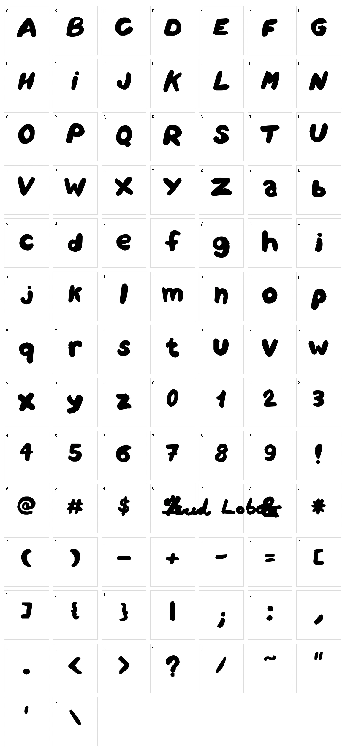 Amareleta Character Set