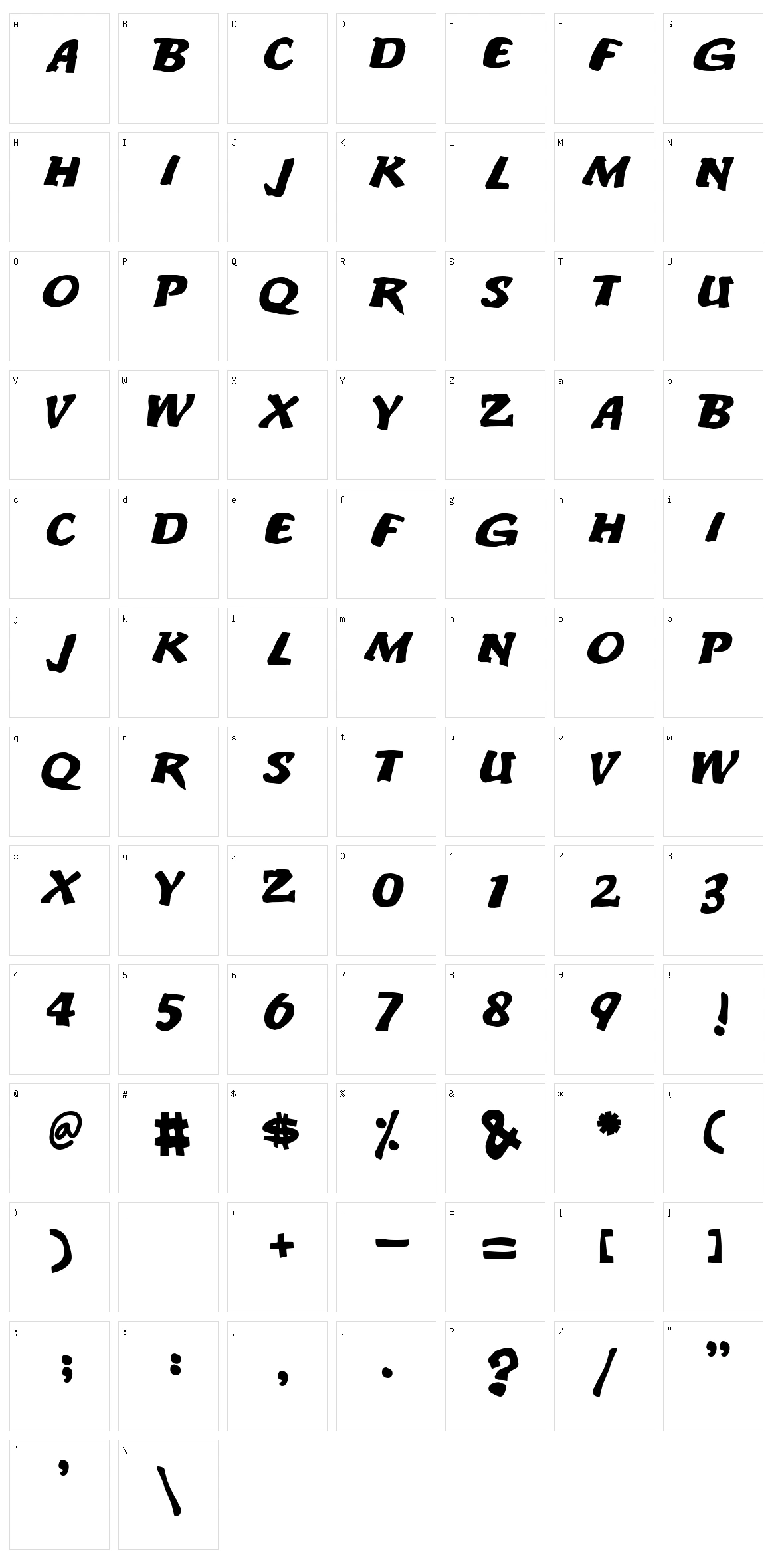 An ode to noone Character Set