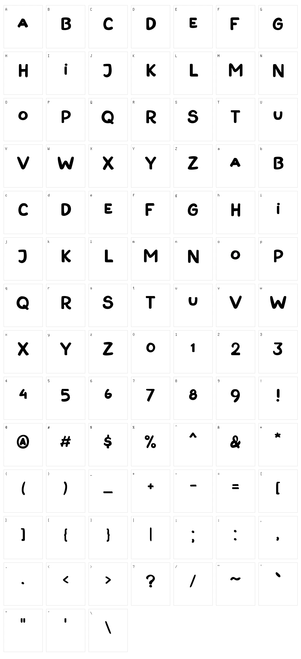 Aorta Cracker Character Set