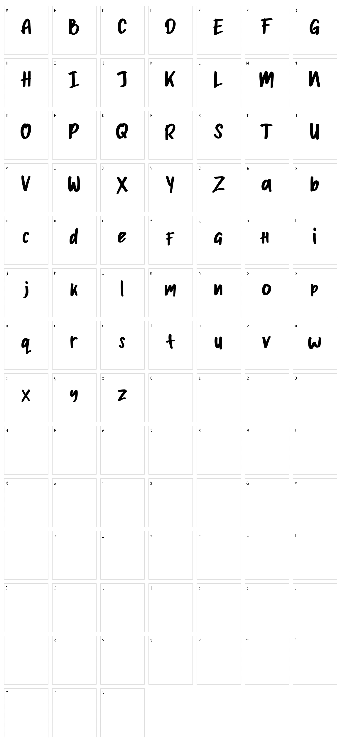 Apija Character Set