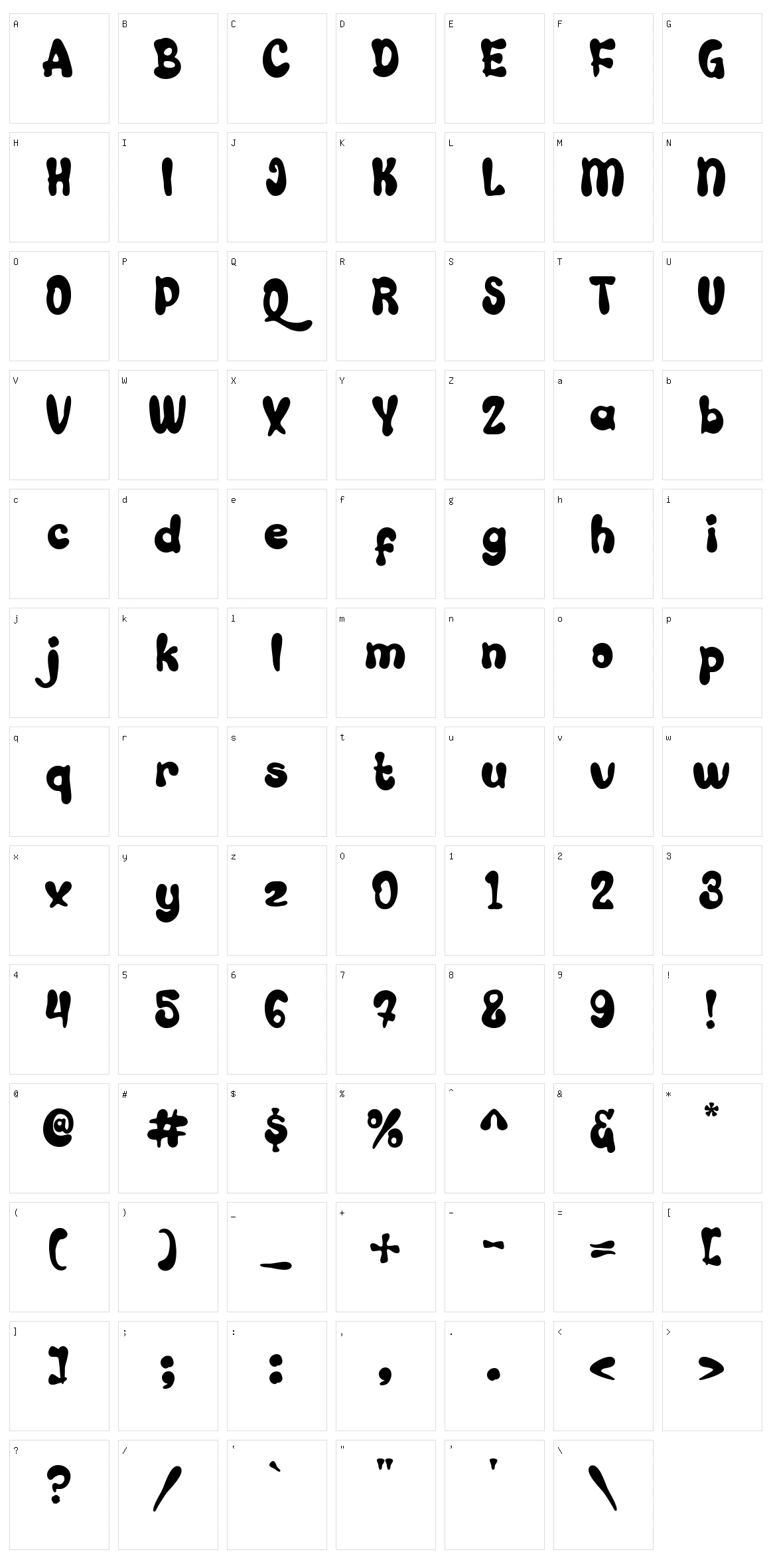 Aquaboy Character Set