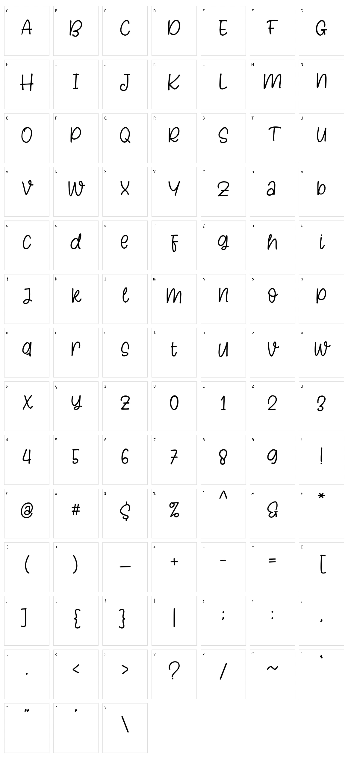 Araya Character Set