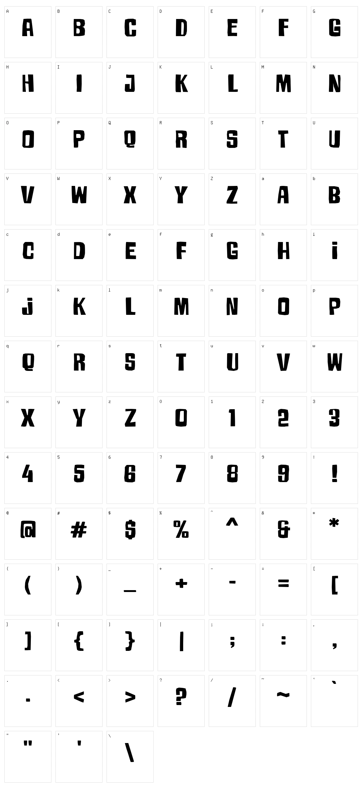 Armageda Character Set