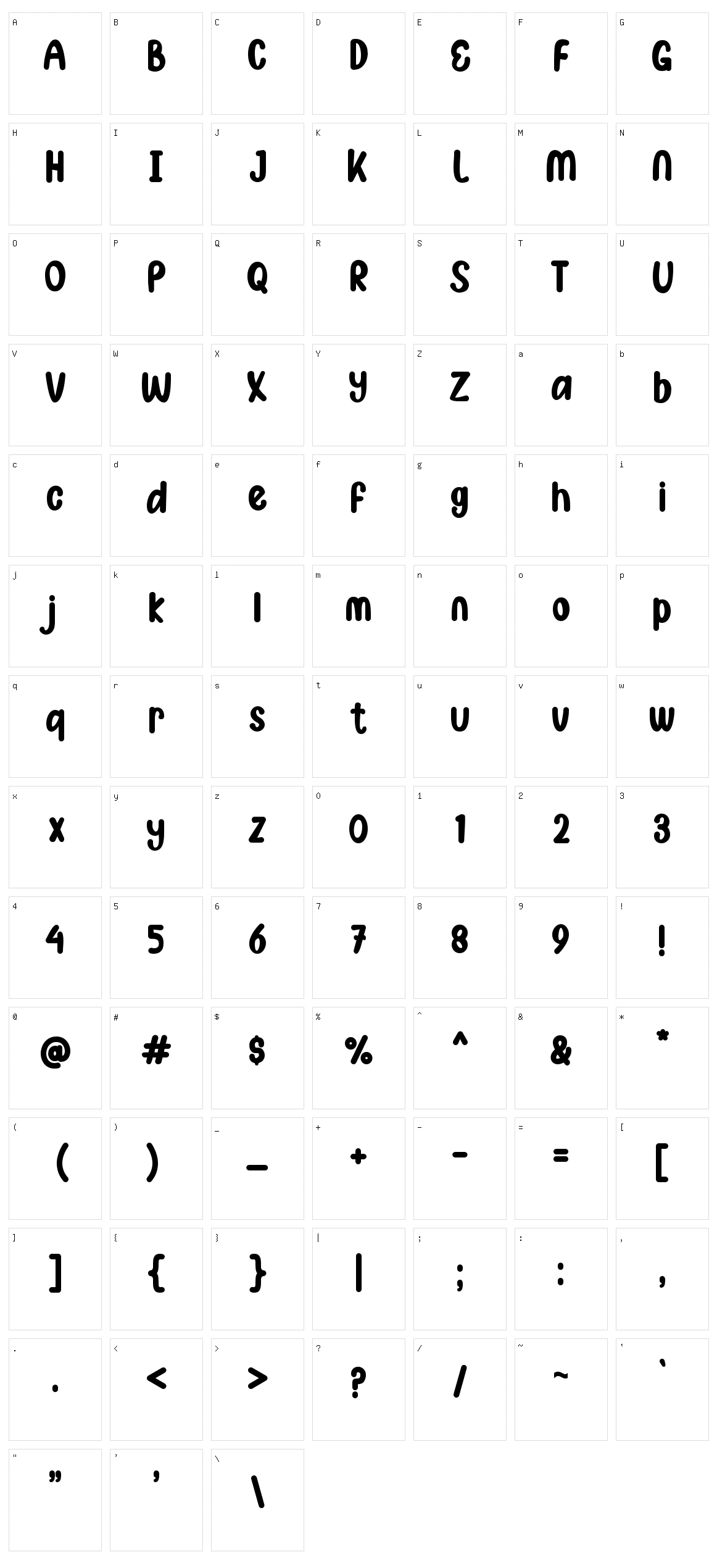 Asdonuts Character Set