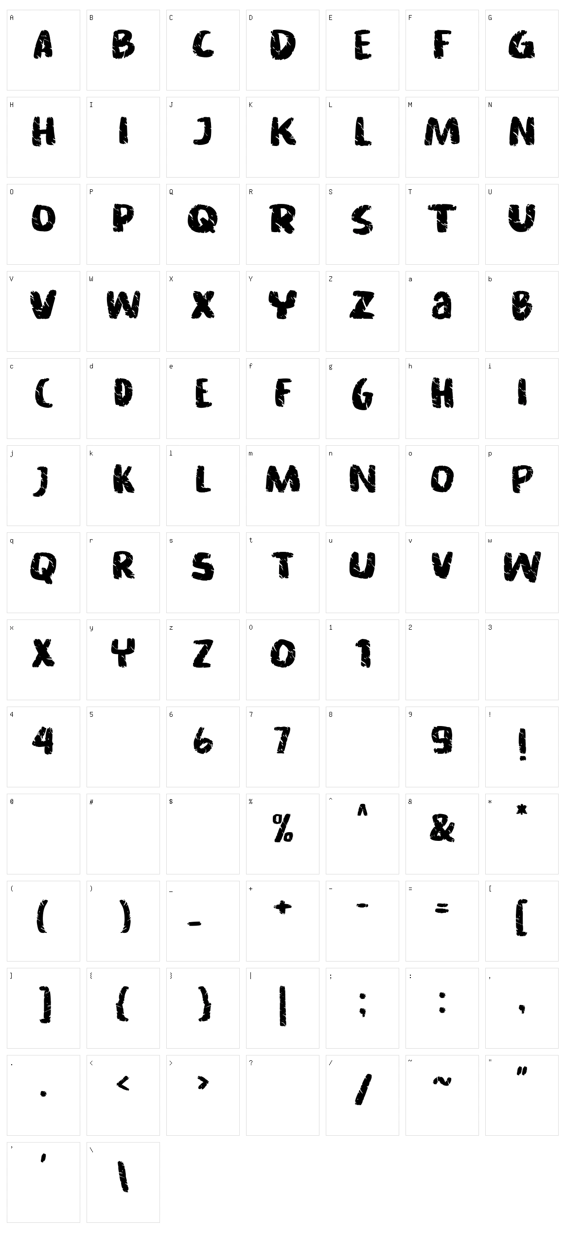 Asphalt crack Character Set