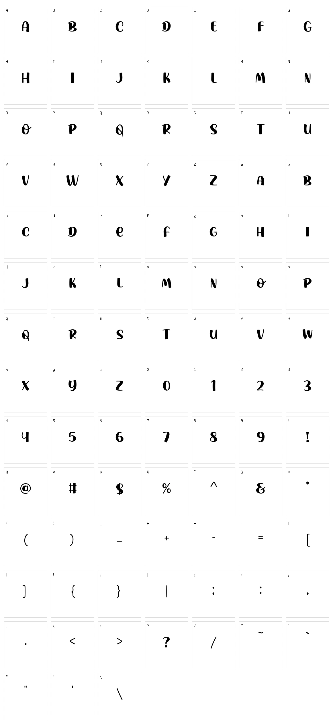 Athera Charlote Character Set