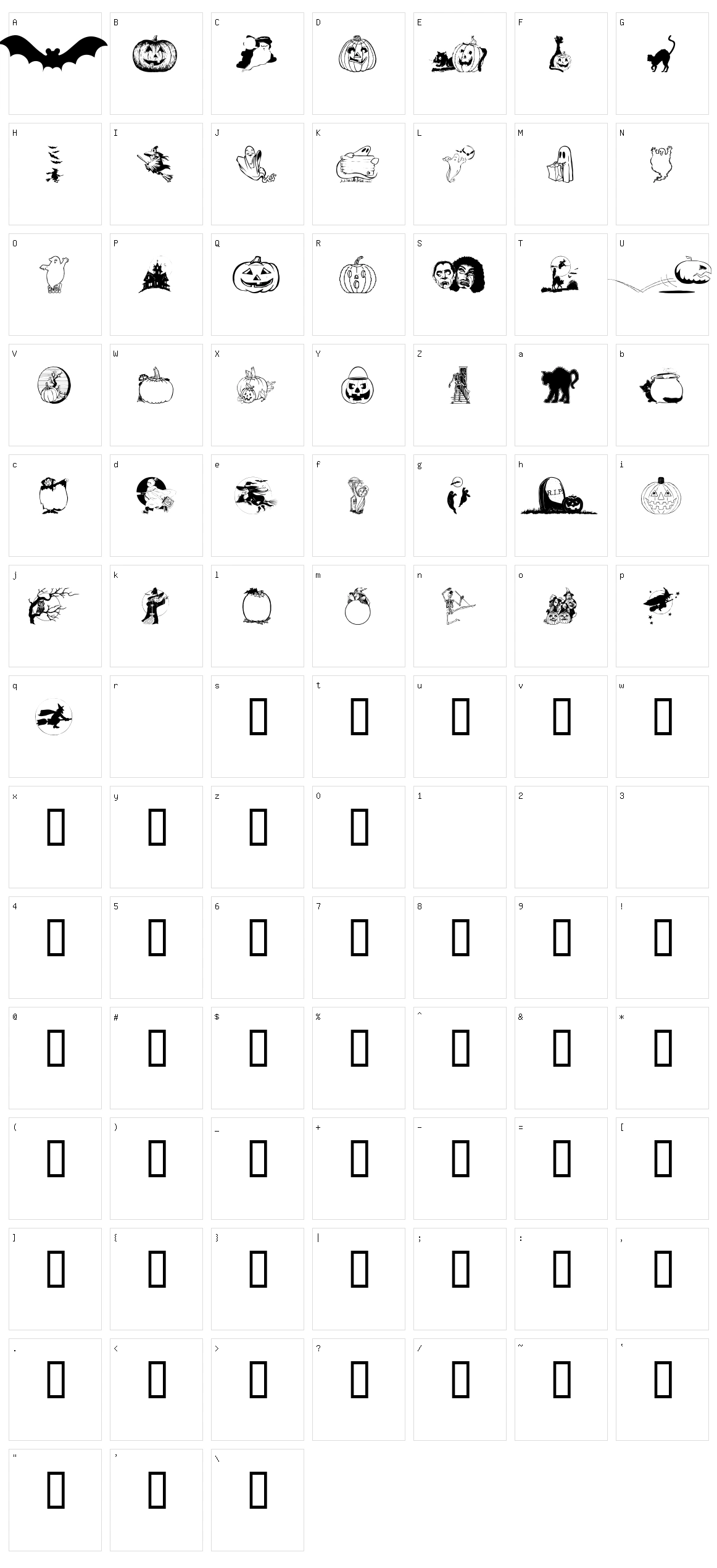 Helloween (version 2) Character Set