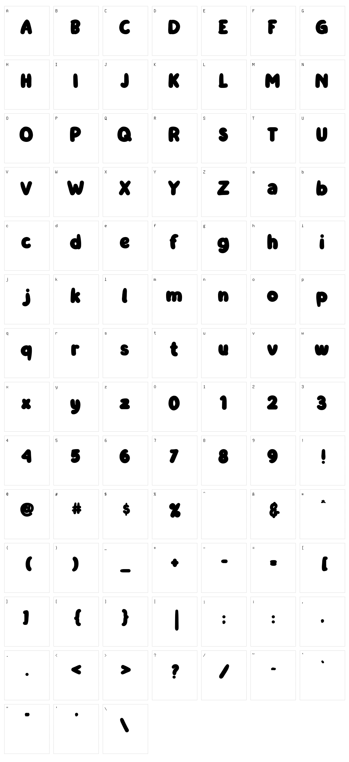 Babelgam Character Set
