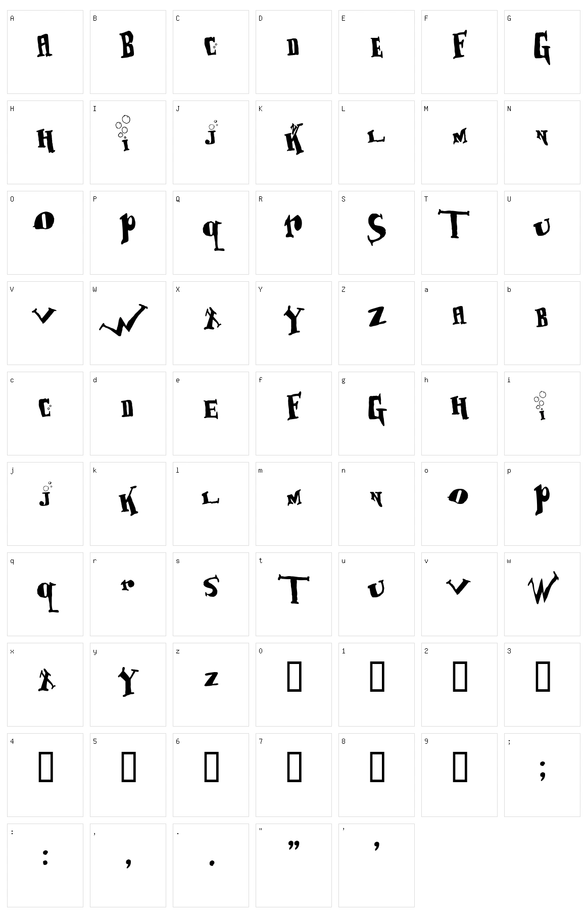BabOonjaZzbaSsOon Character Set