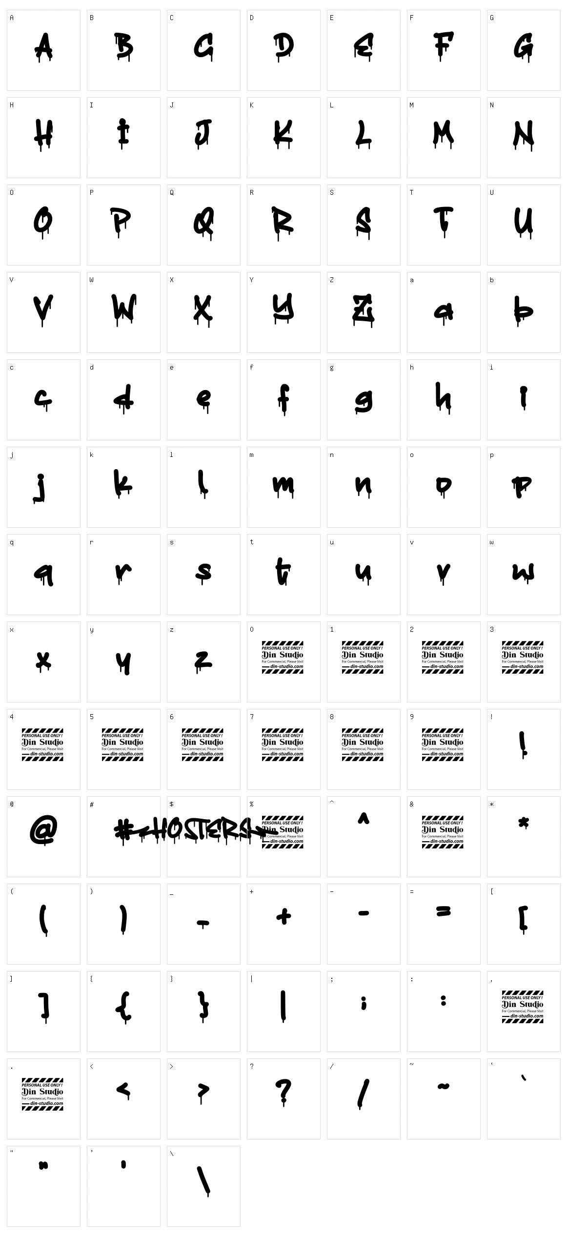 Hosters Character Set