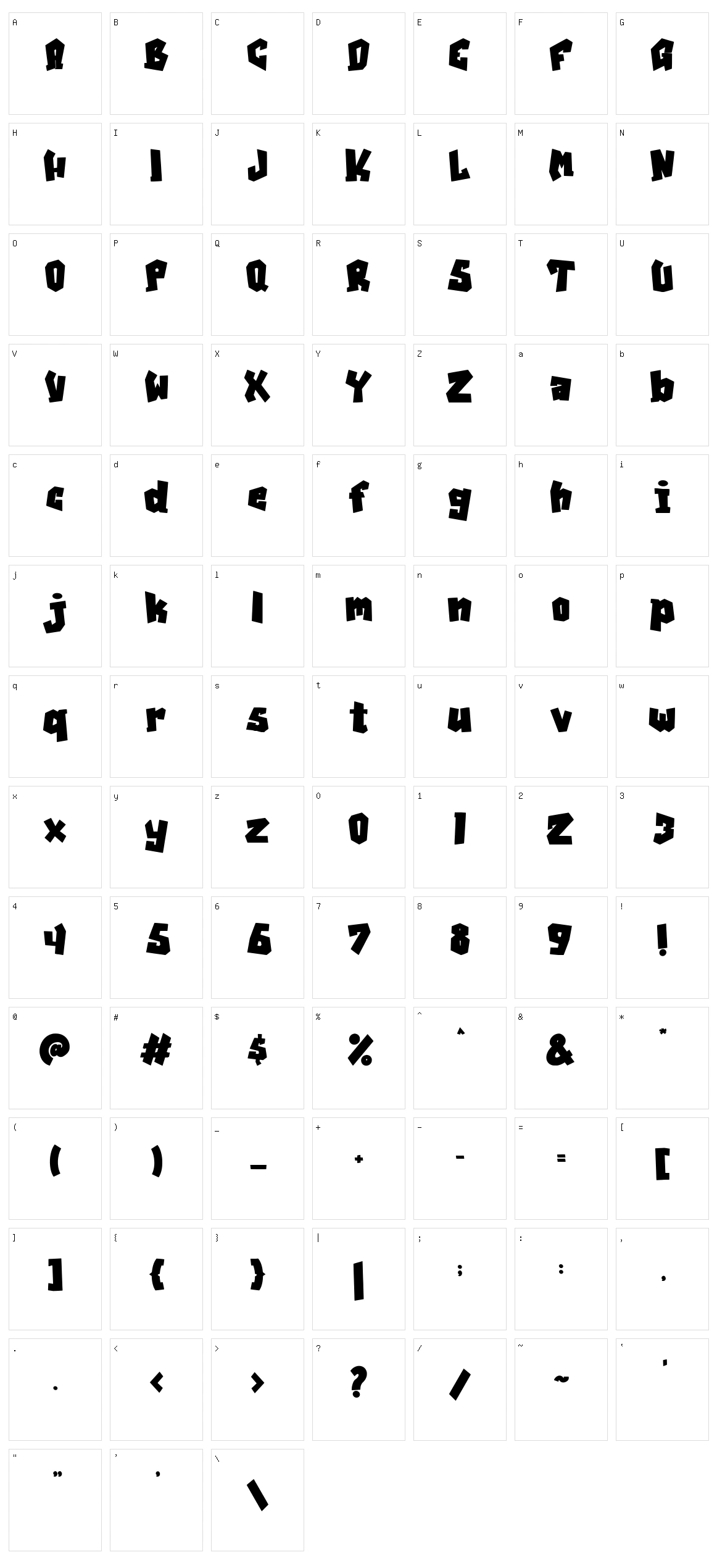 Visual Street Character Set