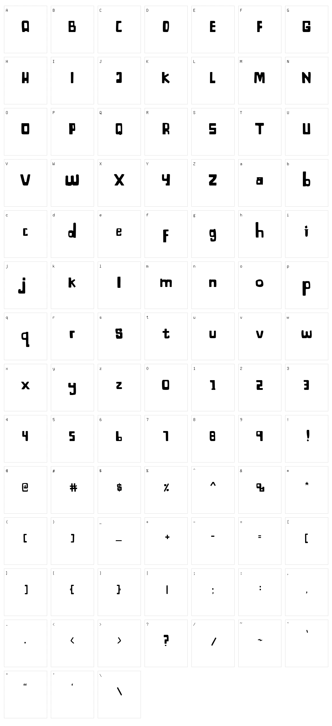 Bagayaga Character Set