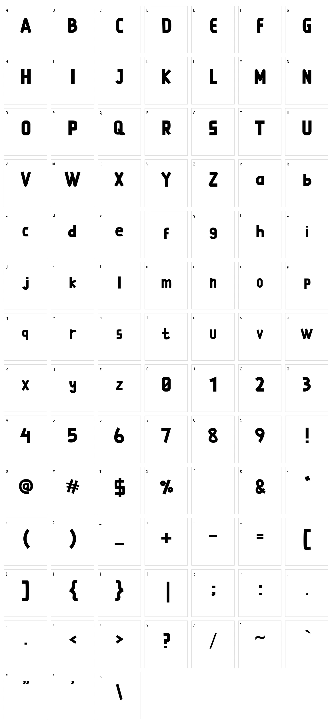 Bagie Character Set