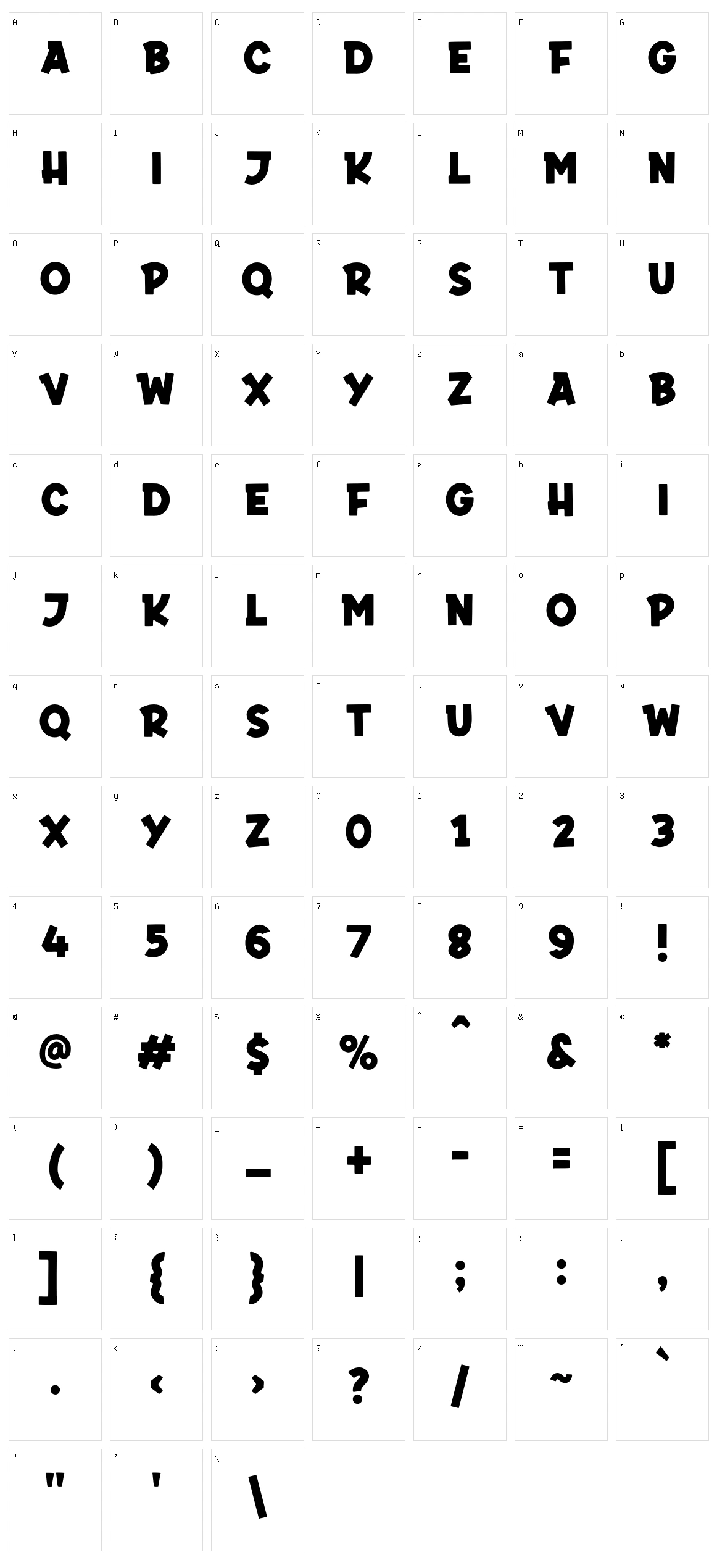 Bakari Character Set