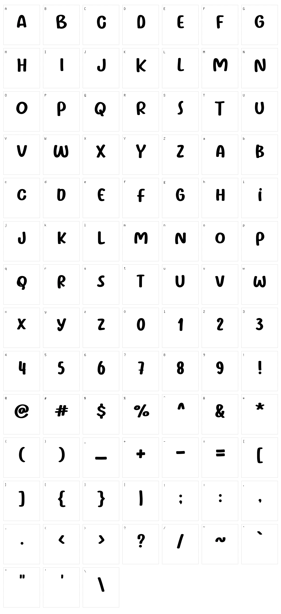 Bakul Nasi Character Set