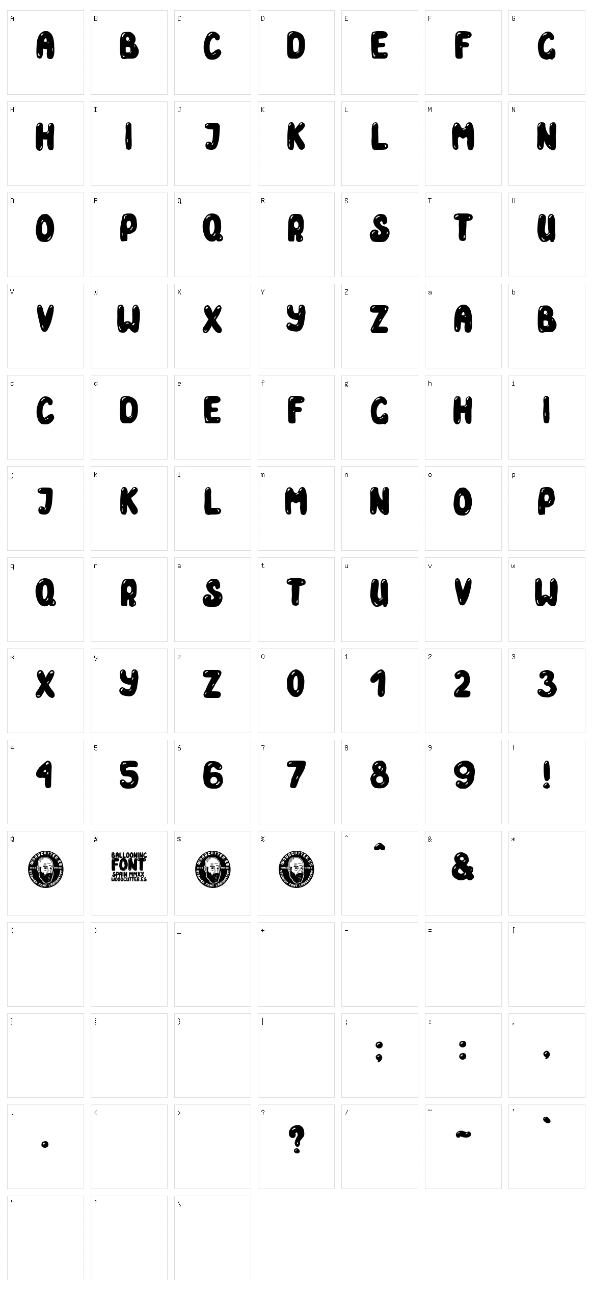 Ballooning Character Set