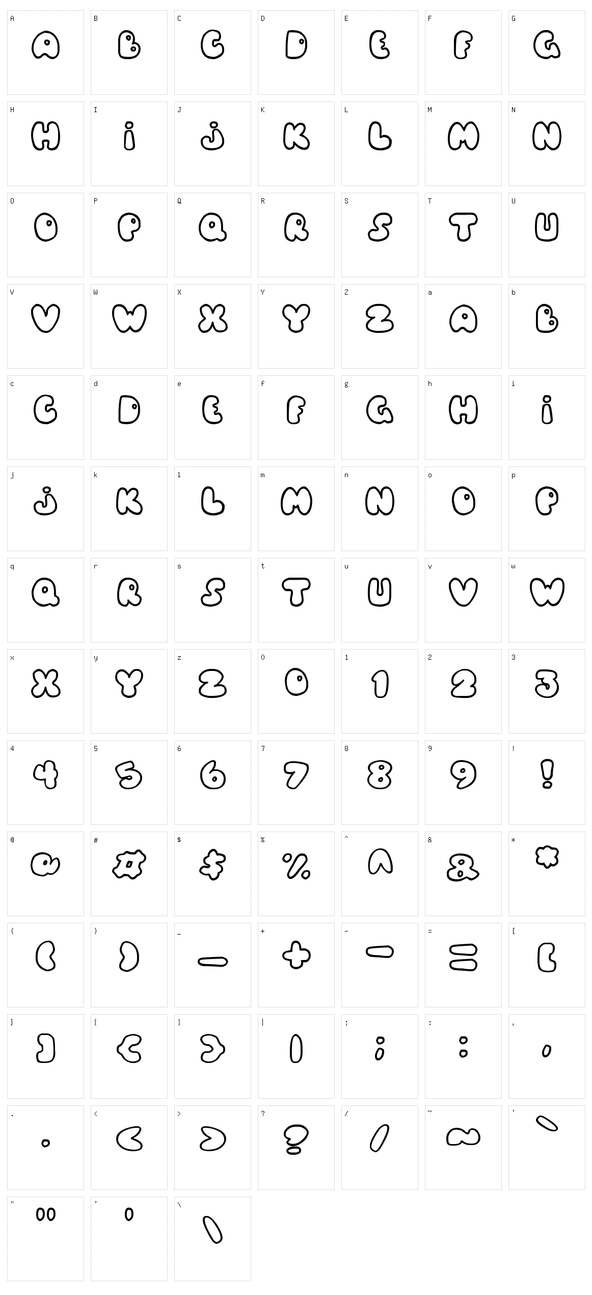 Balloons! Character Set