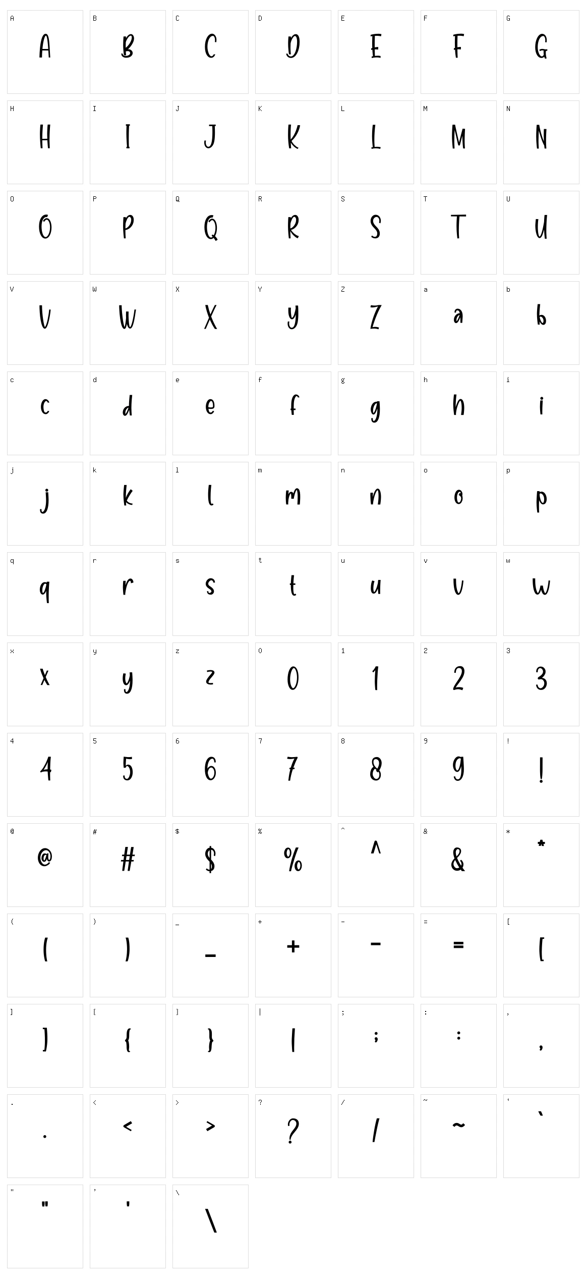 Banana Character Set
