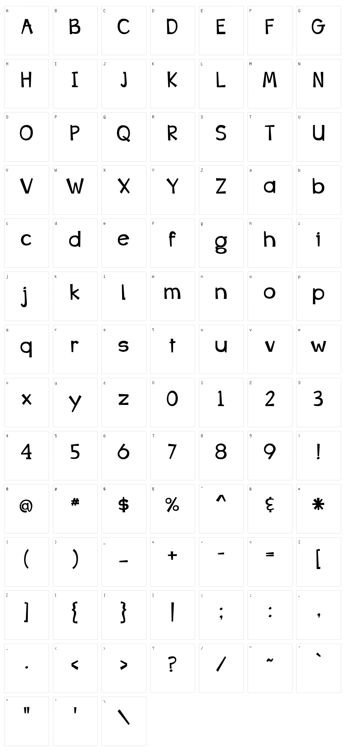 Bang Whack Pow Character Set