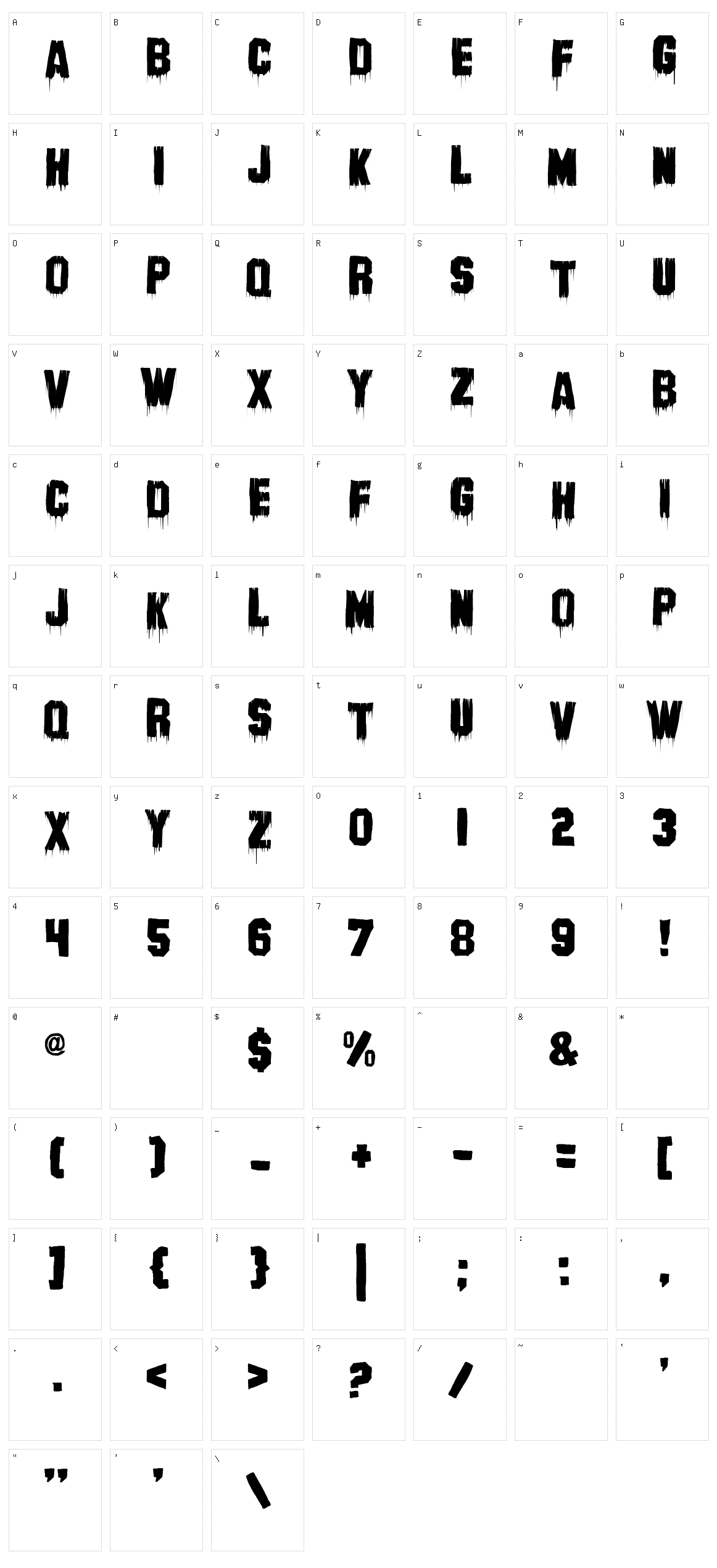 Banhart Character Set