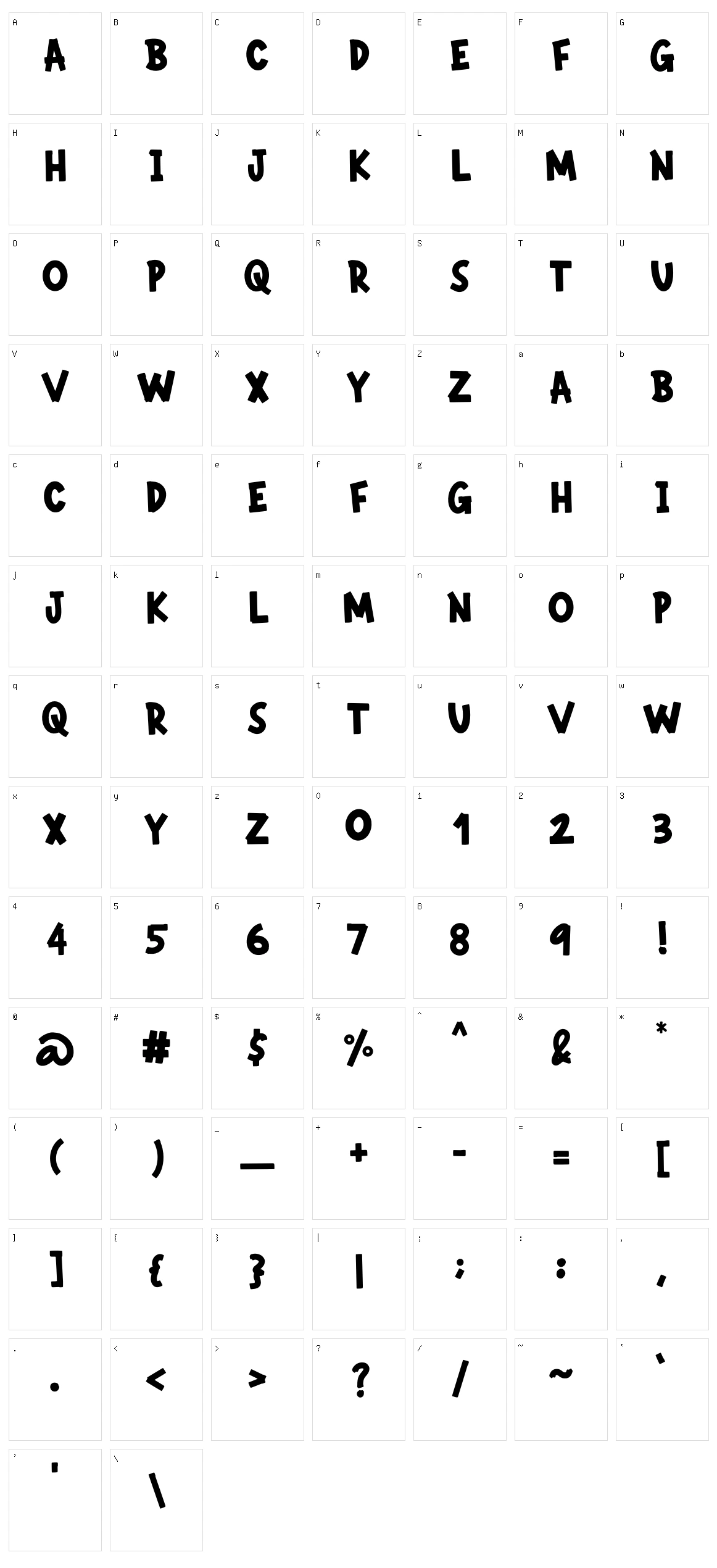 Baqoskha Character Set