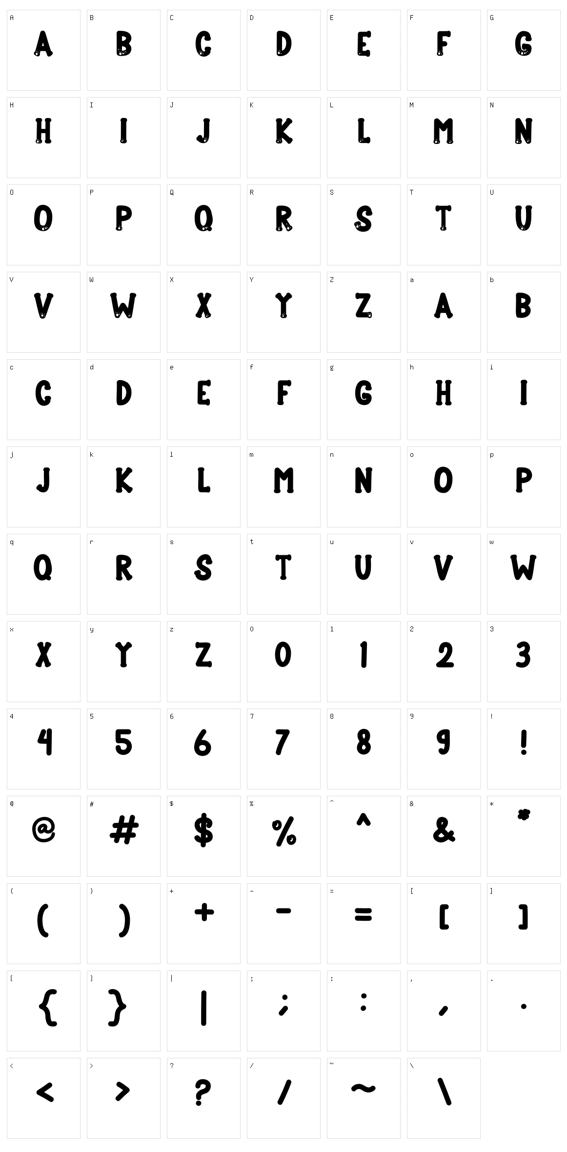 Barkoly Character Set