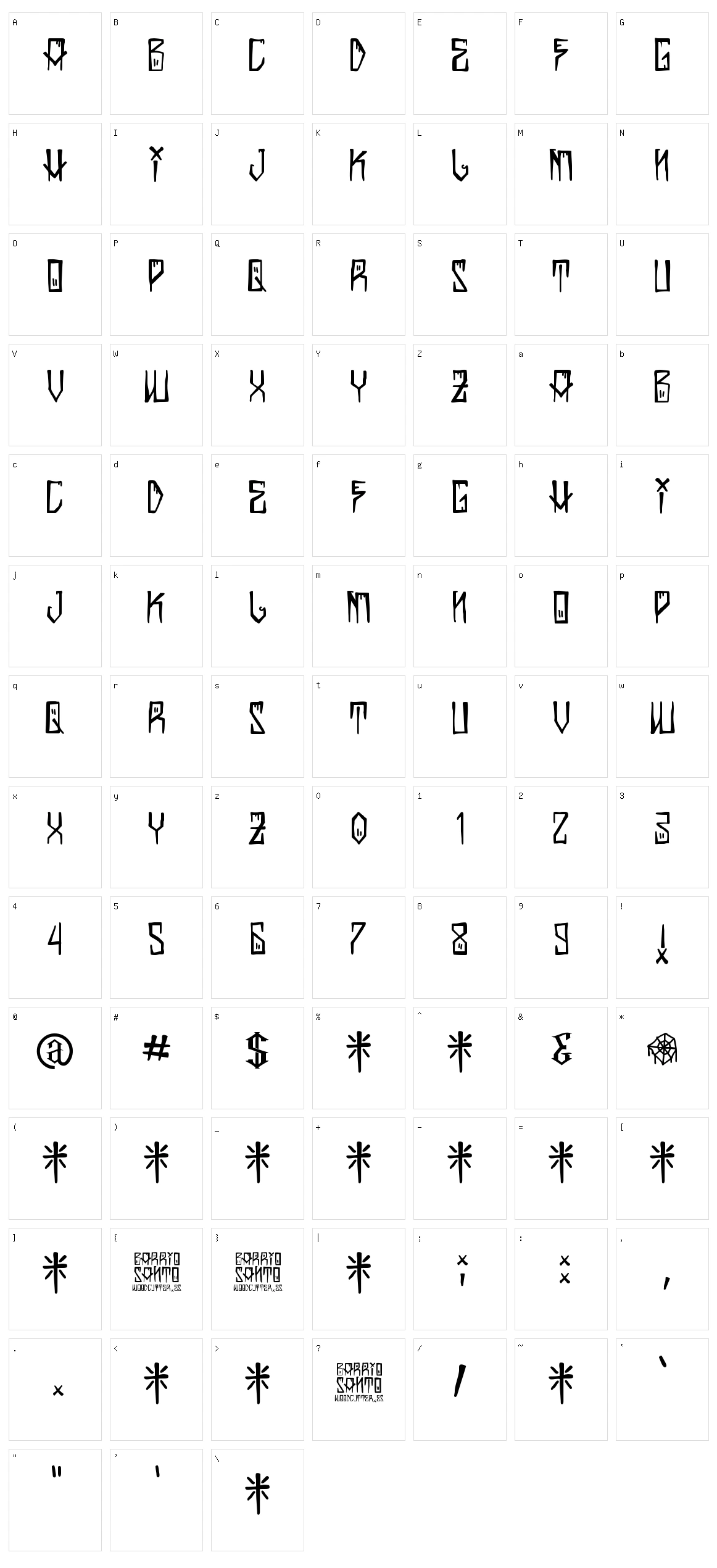 Barrio Santo Character Set