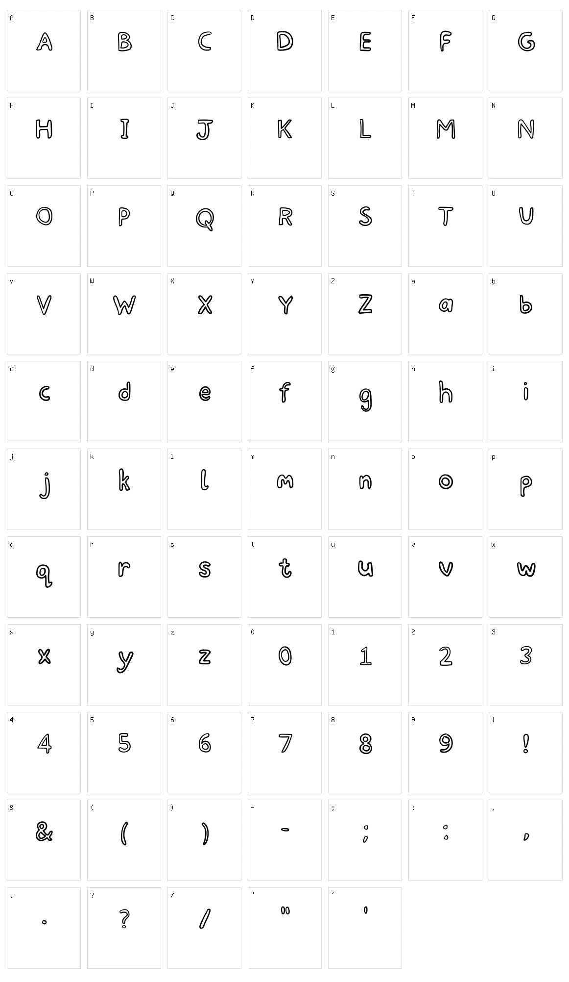 Basic Bubblez Character Set